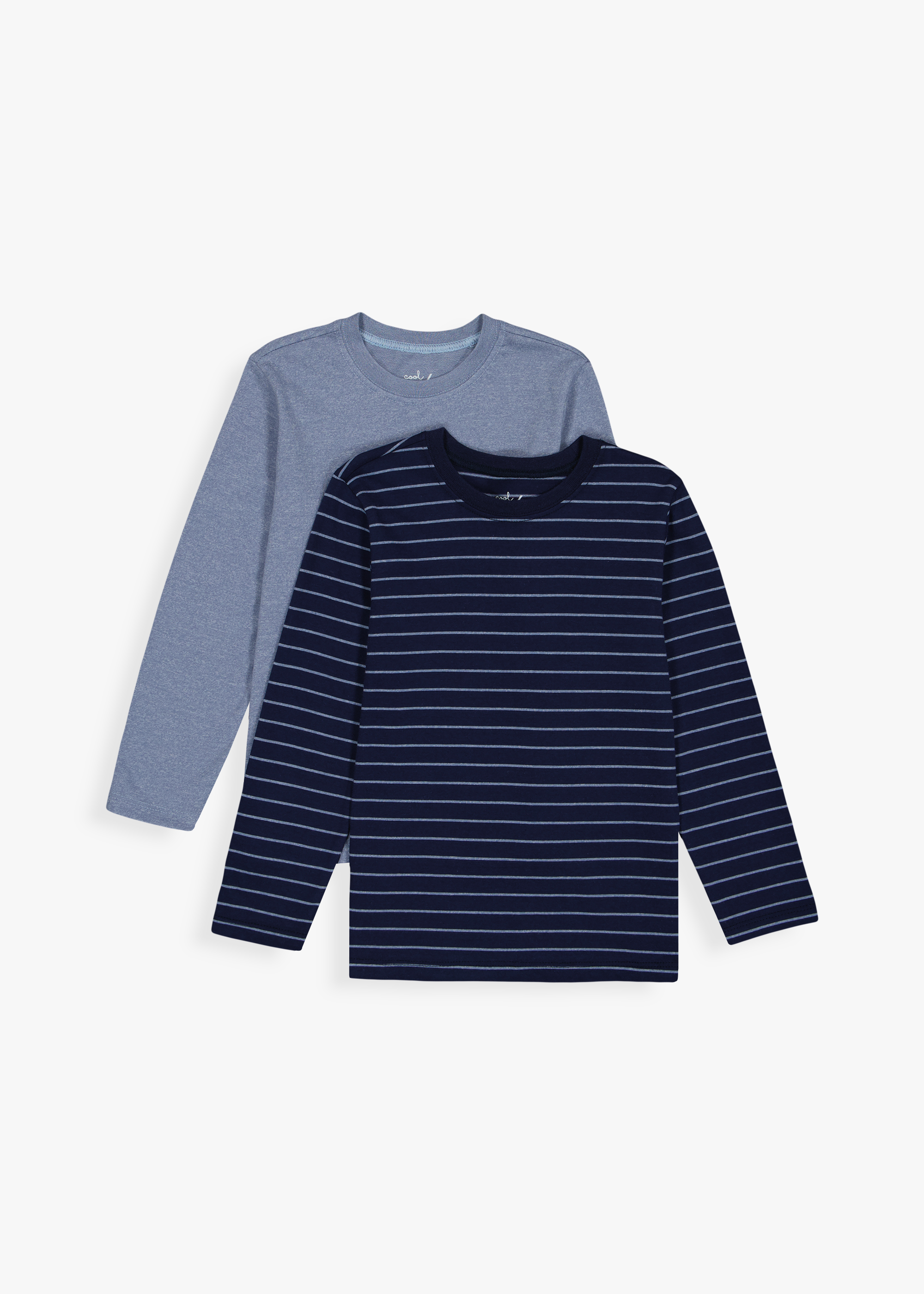 Plain & Stripe Cotton T-shirts 2 Pack | Woolworths.co.za