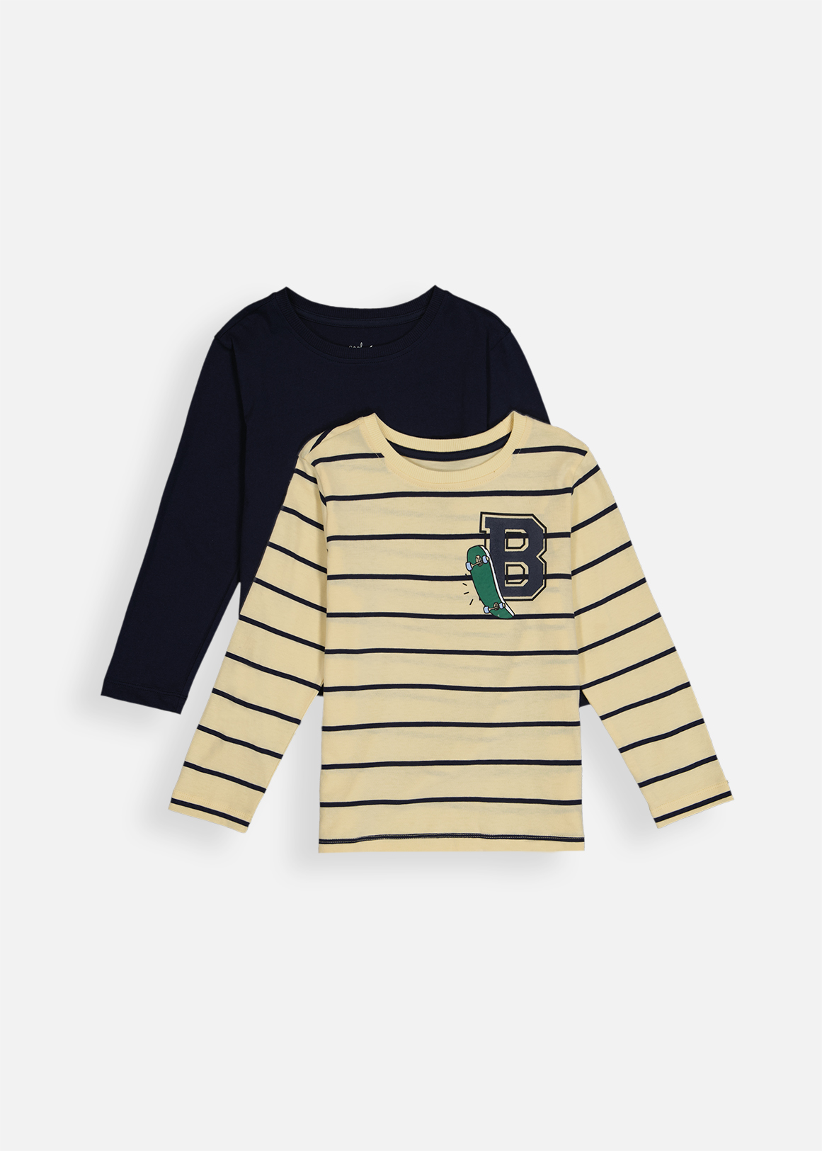 Plain & Stripe Cotton T-shirts 2 Pack