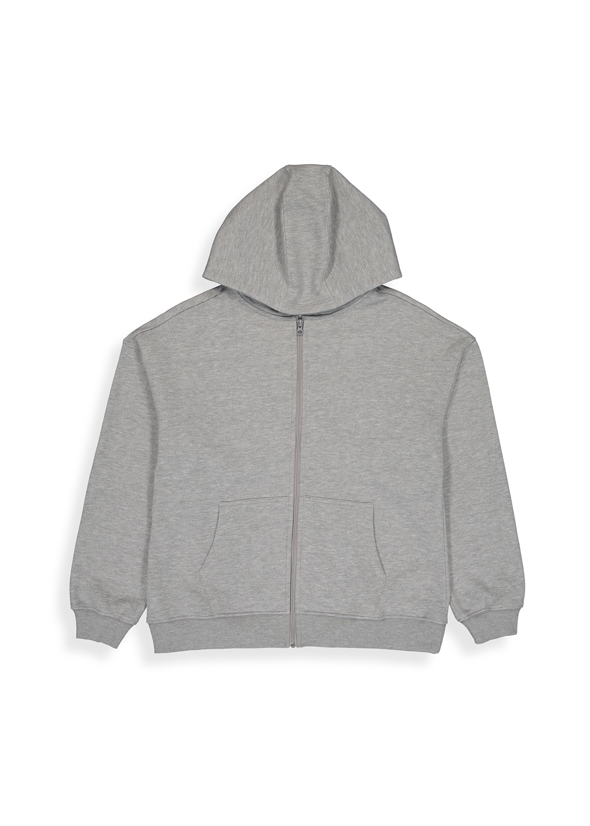 Plain Zip Through Hoodie