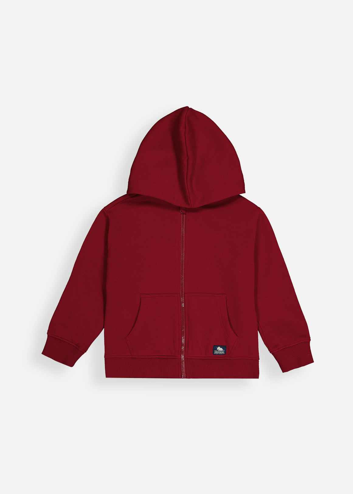 Plain Zip Through Hoodie
