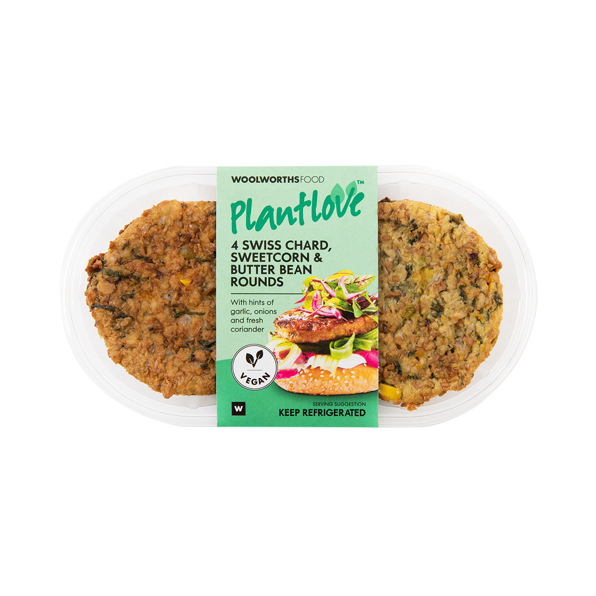 PlantLove™ Swiss Chard, Sweetcorn & Butter Bean Rounds 4 pk