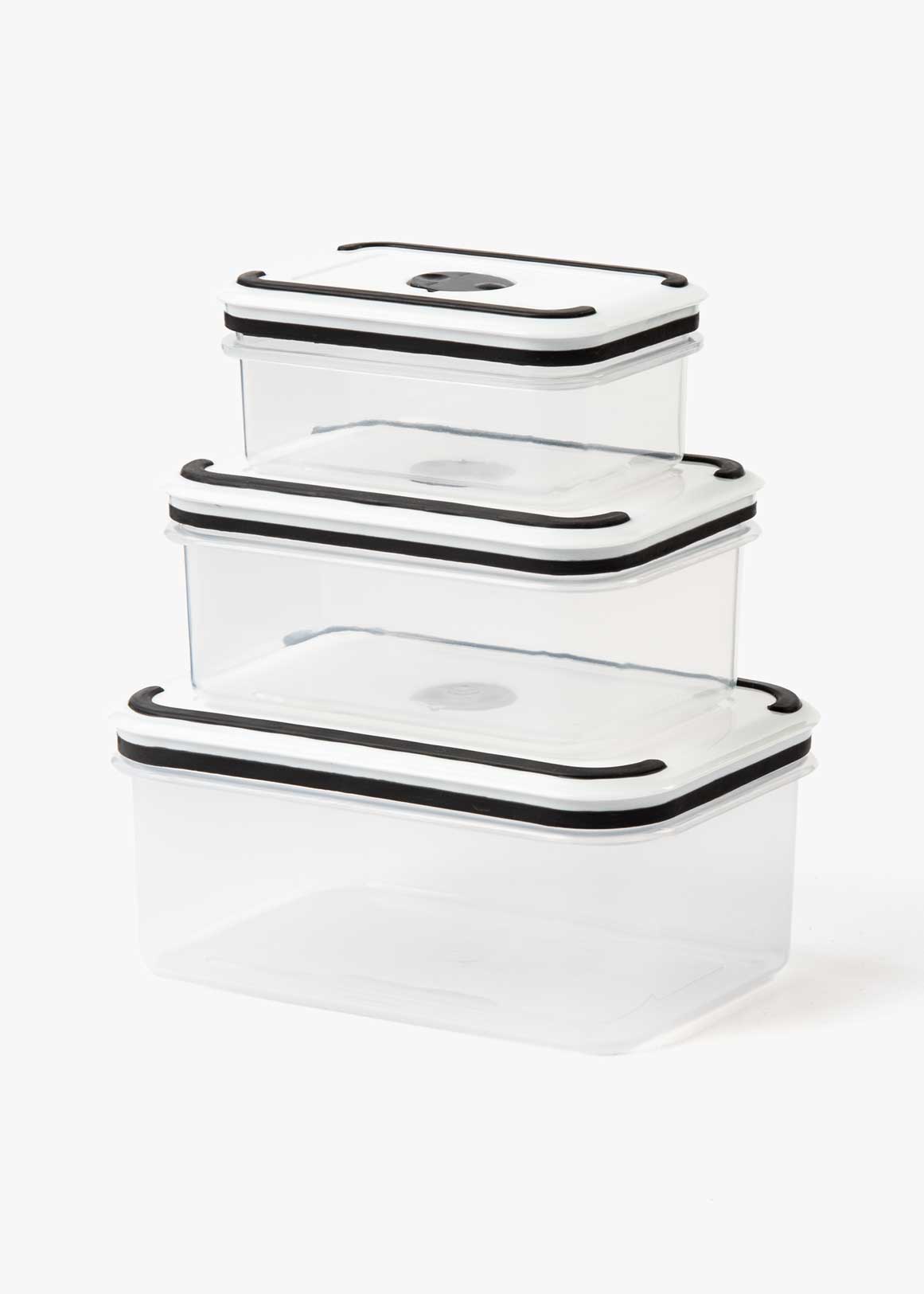 Plastic Rectangular Storage Containers 3 Pack