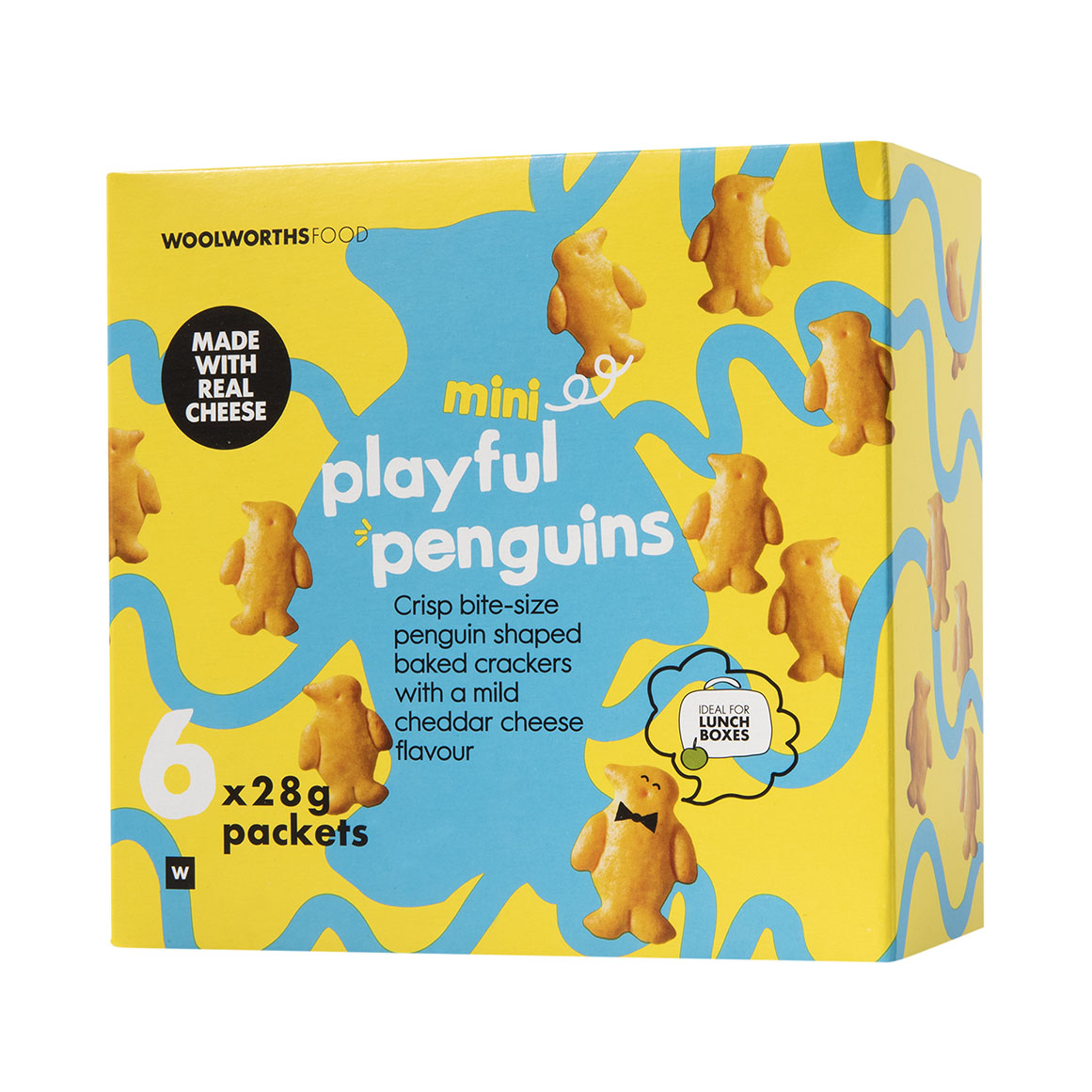 Playful Penguins Mini Cheese Flavoured Crackers 6 x 28 g