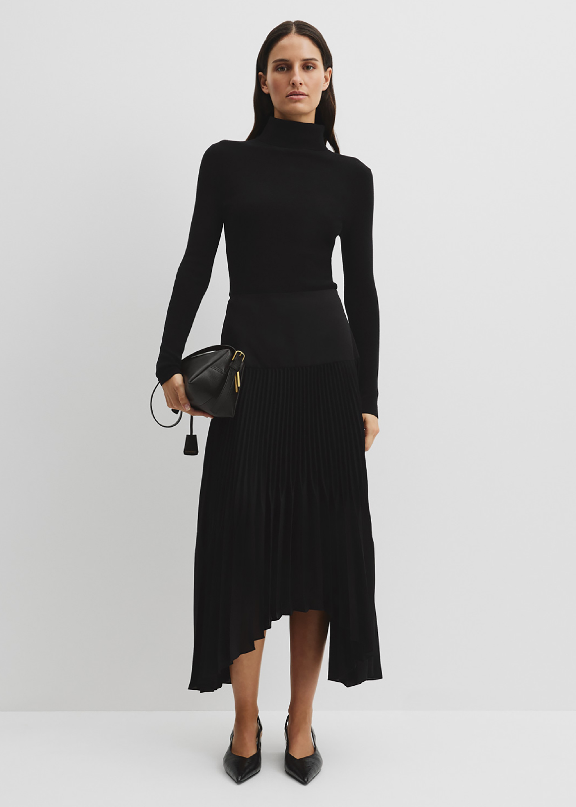 Plisse Midi Skirt