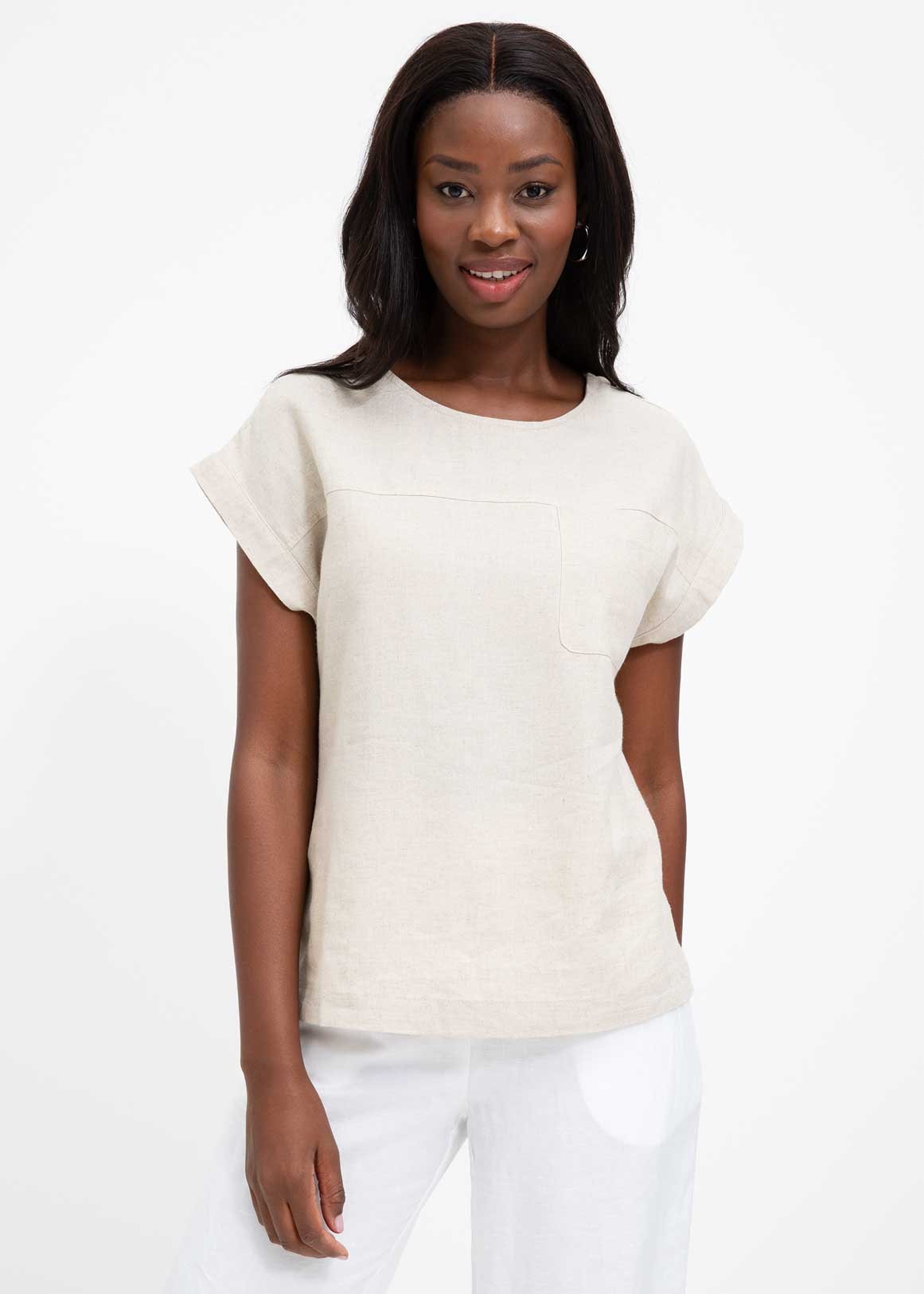 NEXT Women’s Linen Blend V-Neck Shift Dress – Twin Pockets, 5 Colors, Sizes 6-18