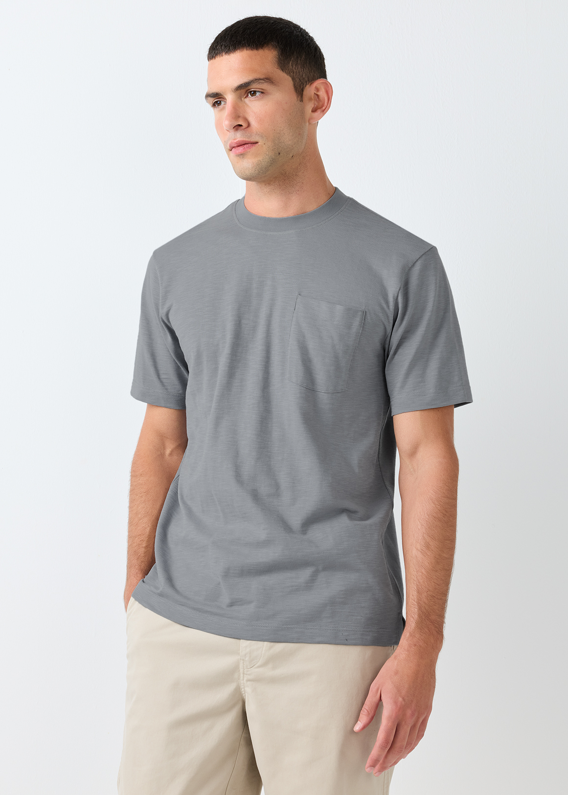 Pocketed Slub Cotton T-shirt