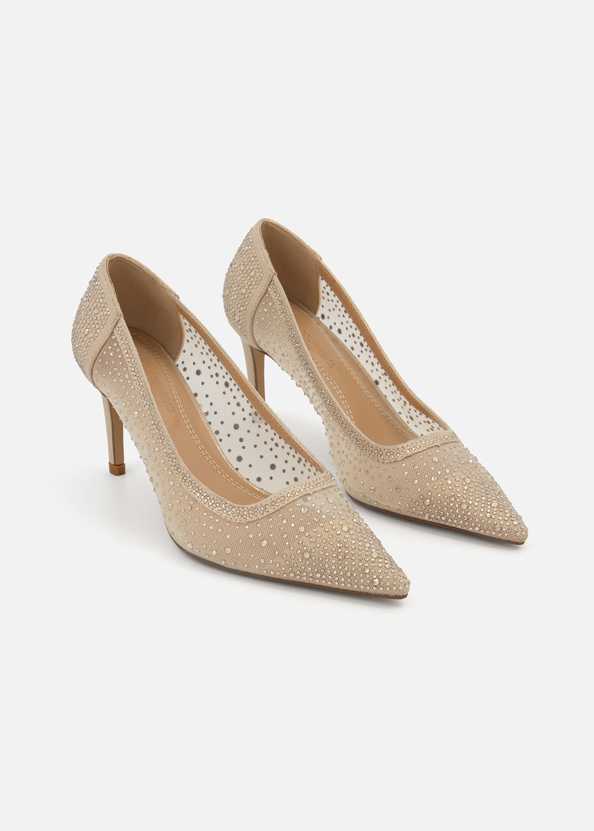Point Embellished Mesh Court Shoes