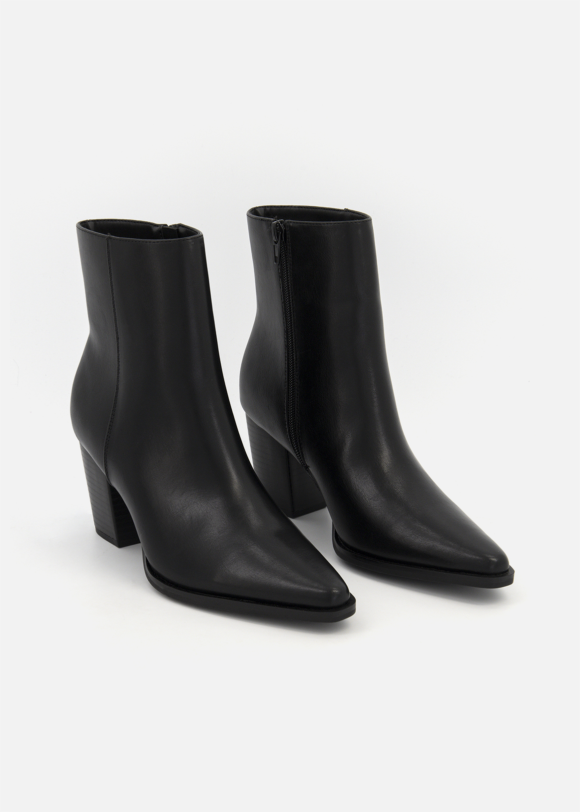 Pointy Block Heel Boots