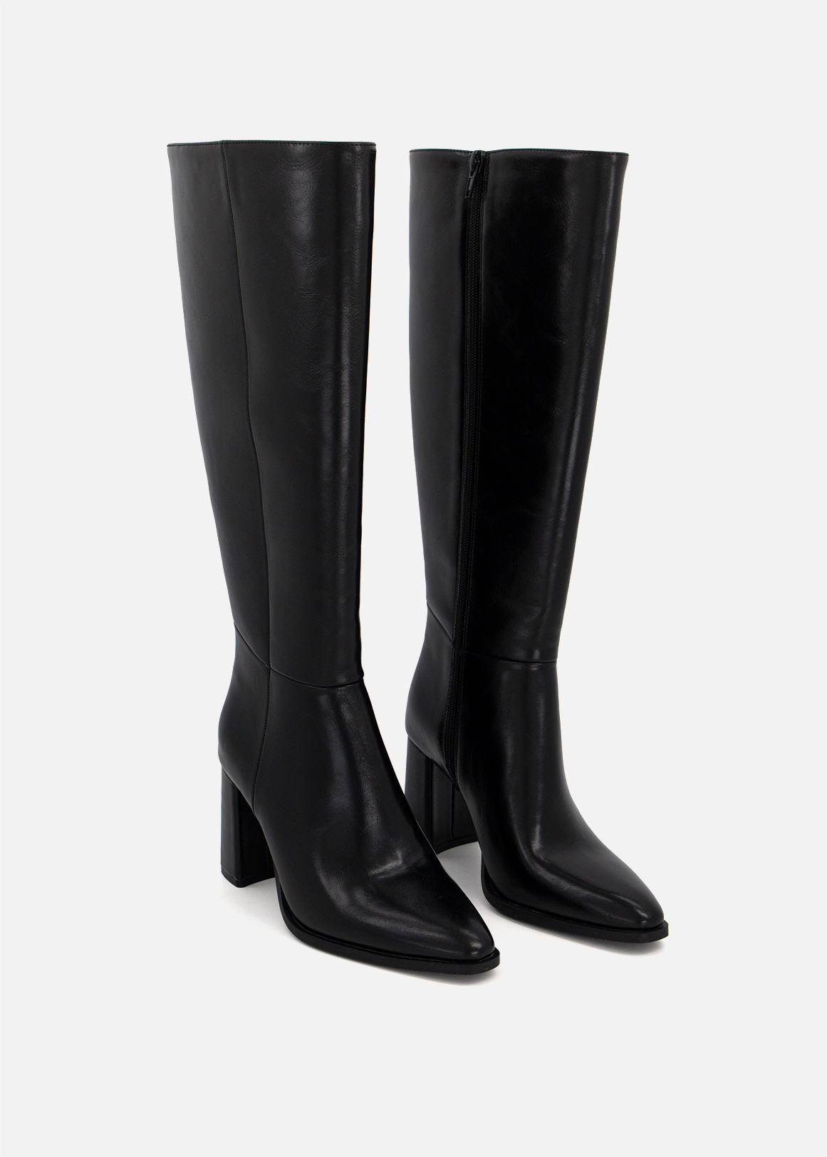 Pointy Block Heel Boots