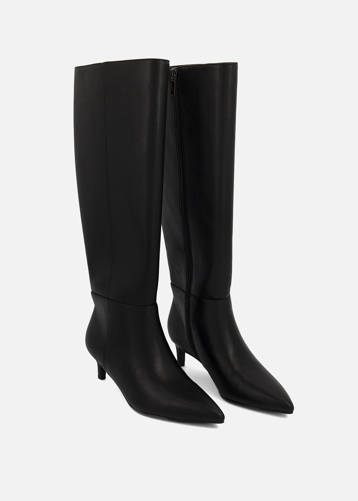 Pointy Kitten Heel Long Boots