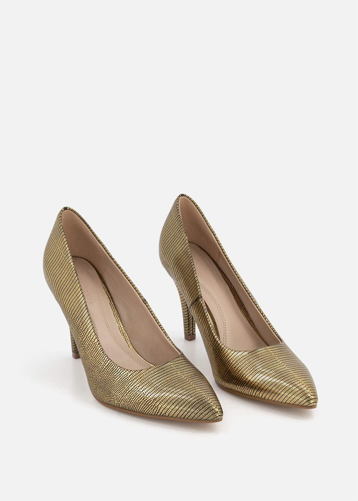 Pointy Textured Metallic Stiletto Court Shoes | Woolworths.co.za