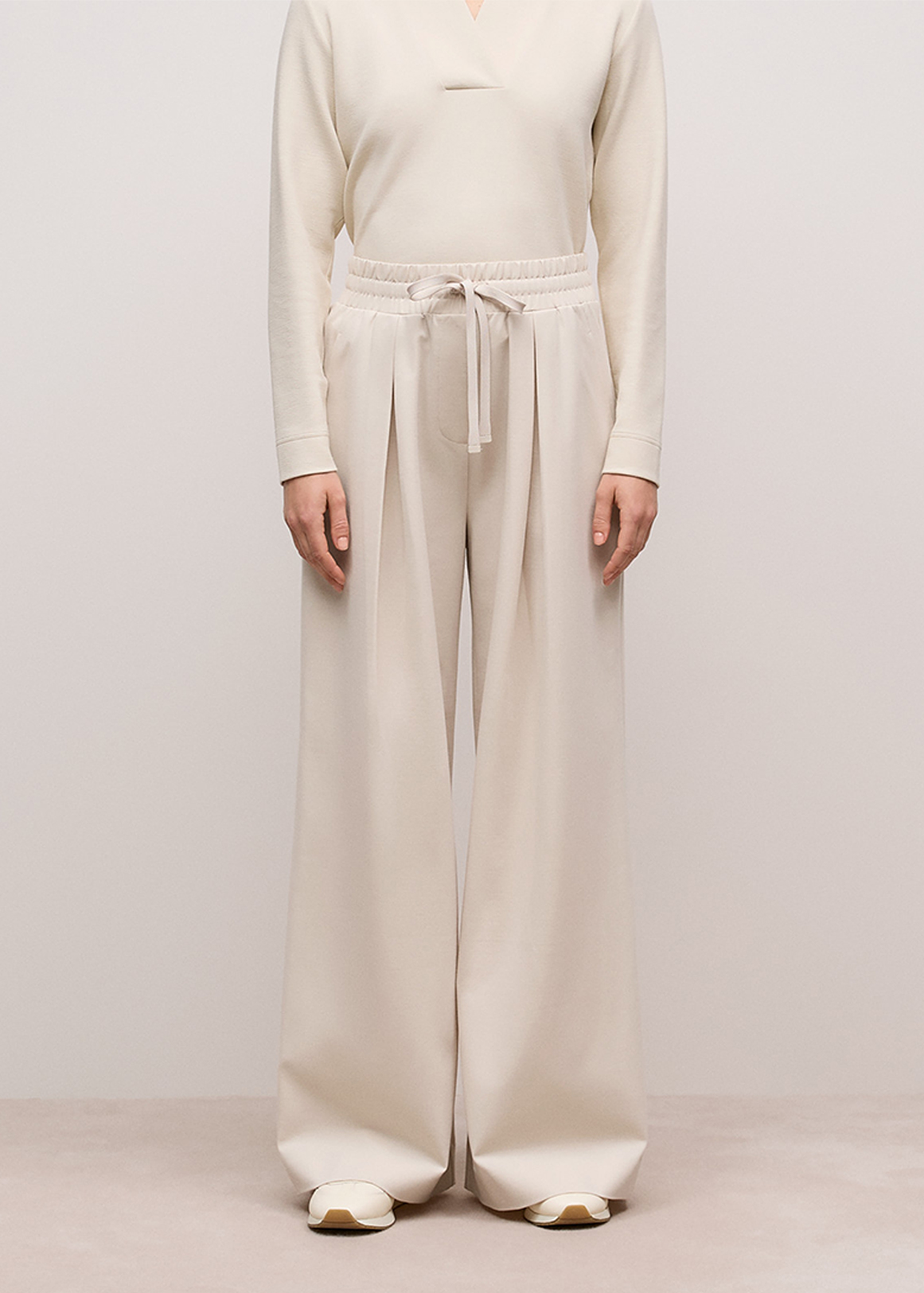 Ponte Drawcord Wide Leg Pant