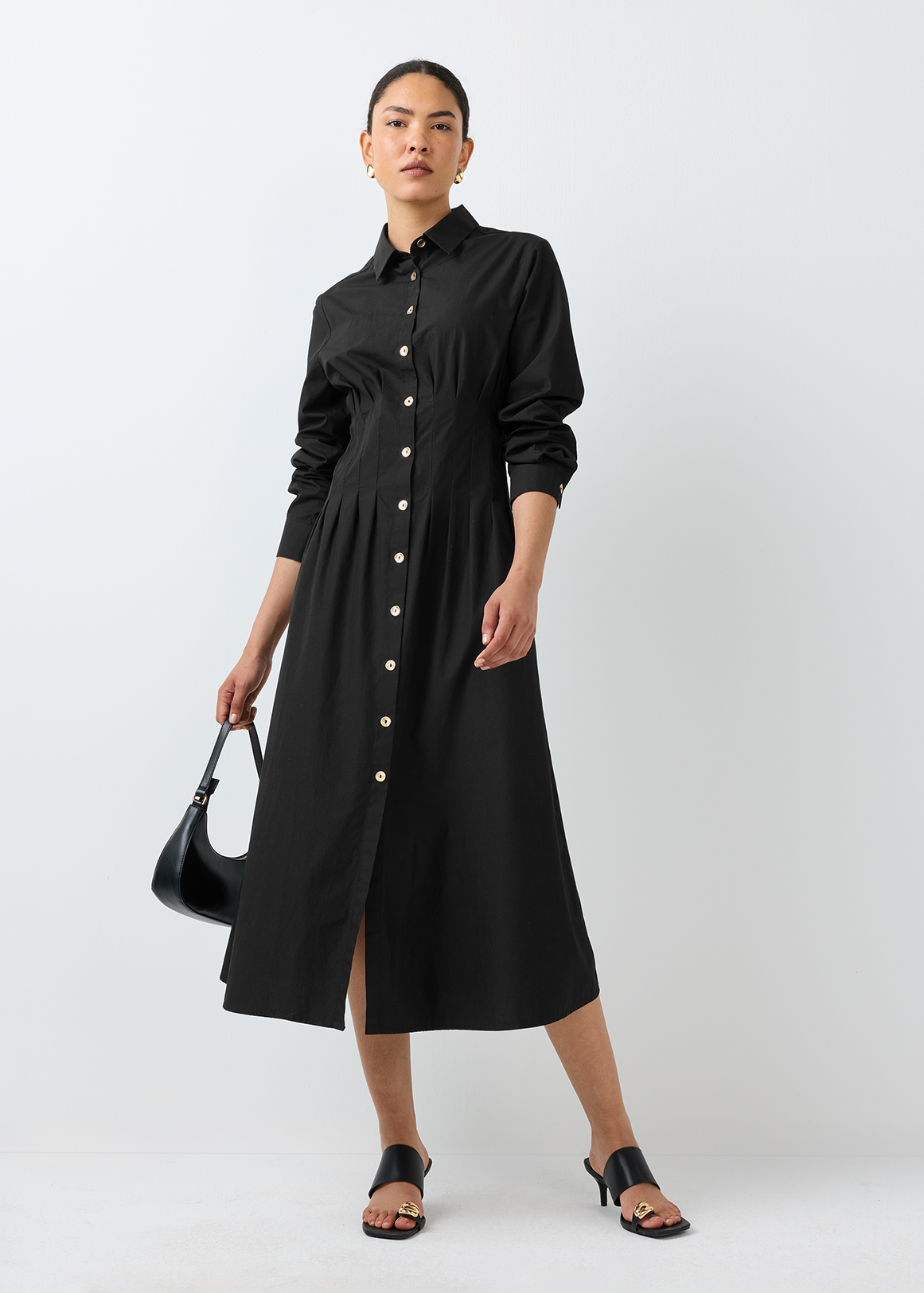 Poplin Midi Shirt Dress