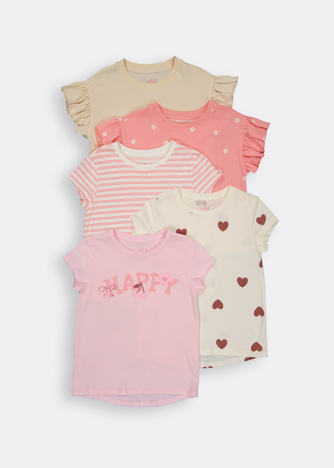 Pretty Cotton T-shirts 5 pack