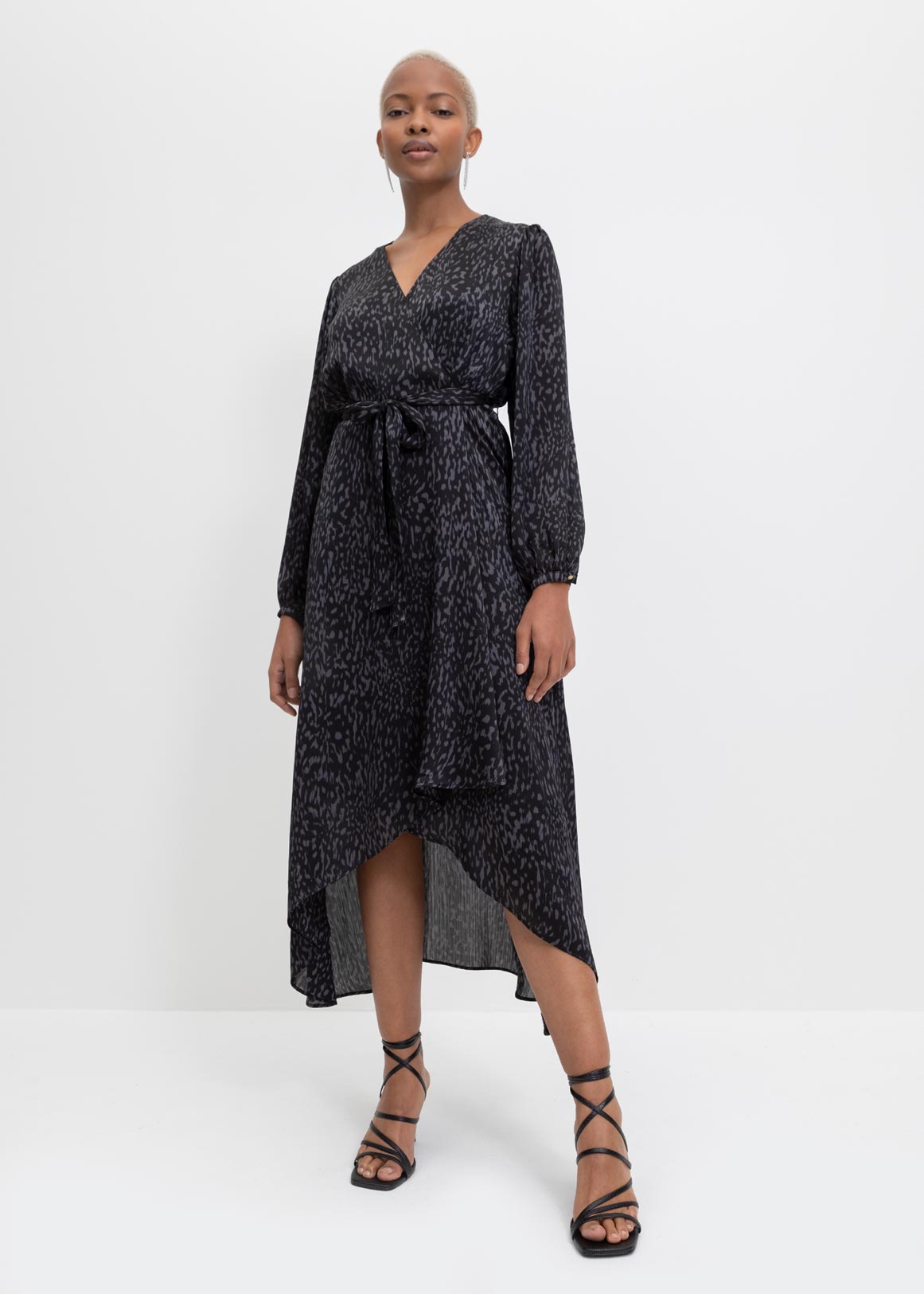 Print Belted Wrap Midi Dress | Woolworths.co.za