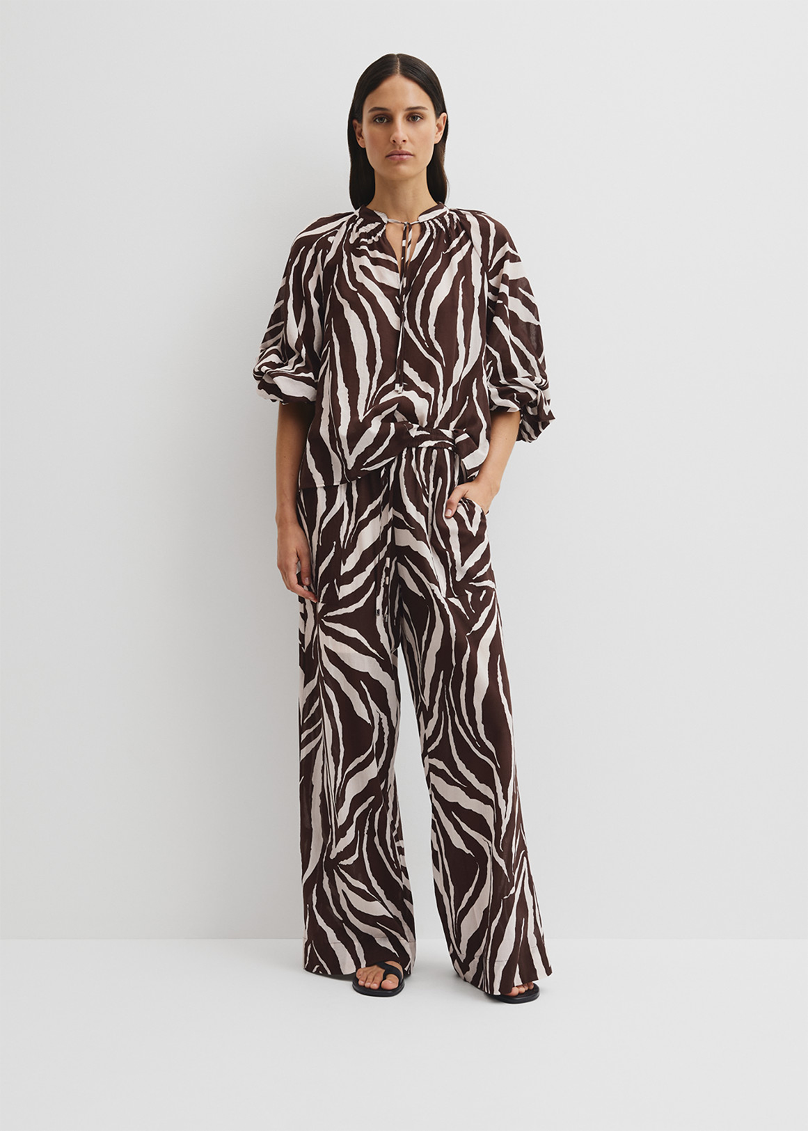 Print Blouson Blouse