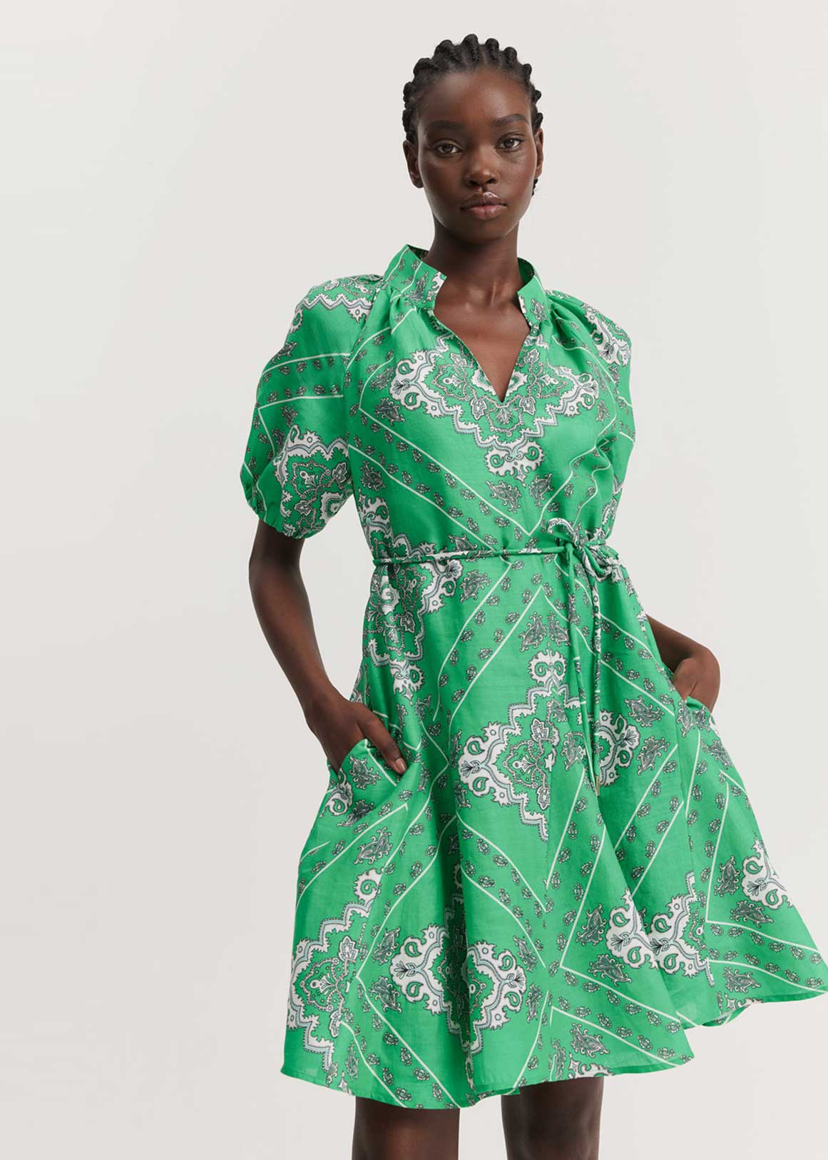 Print Blouson Sleeve Mini Dress | Woolworths.co.za