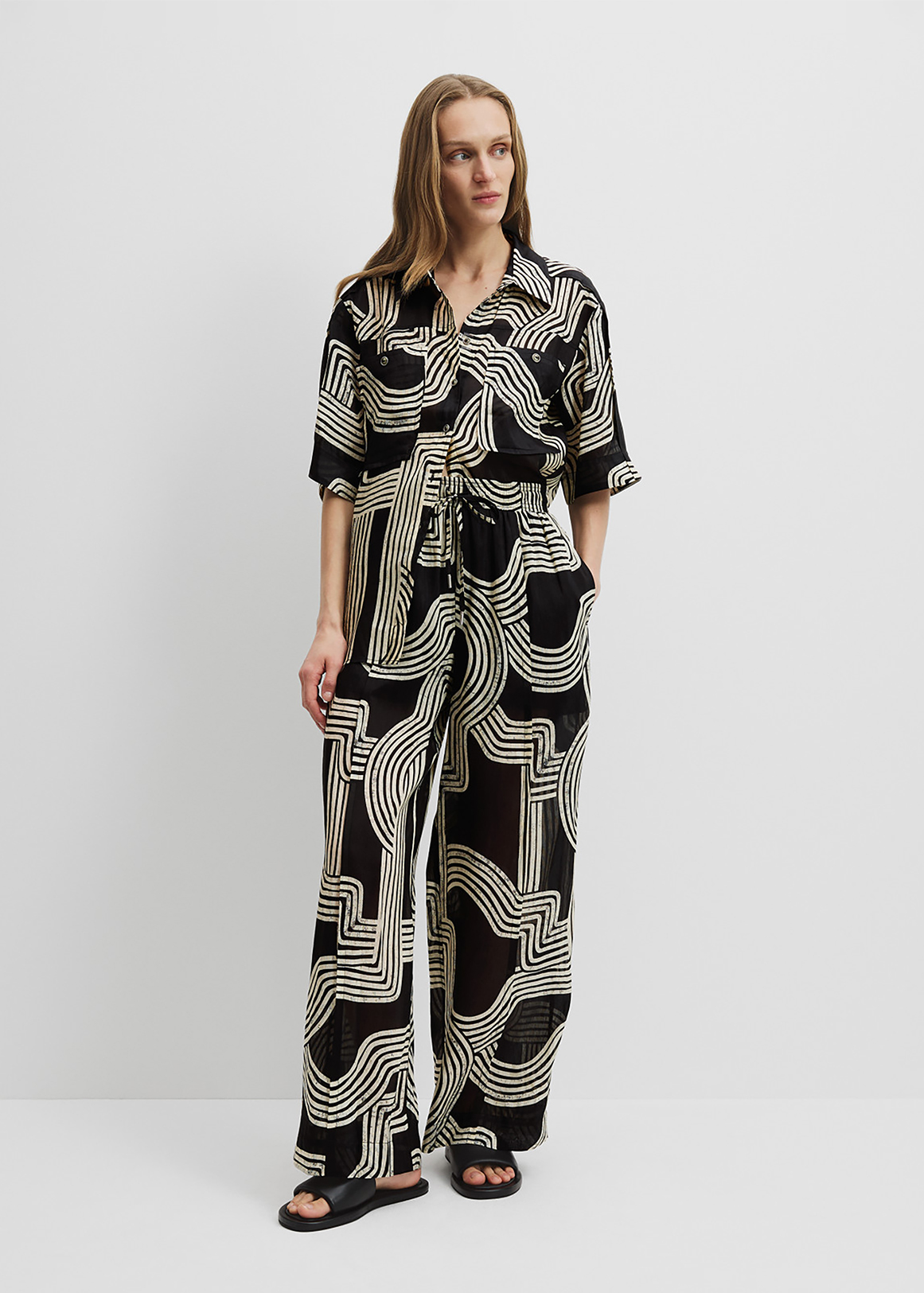 Print Fluid Tie Pant