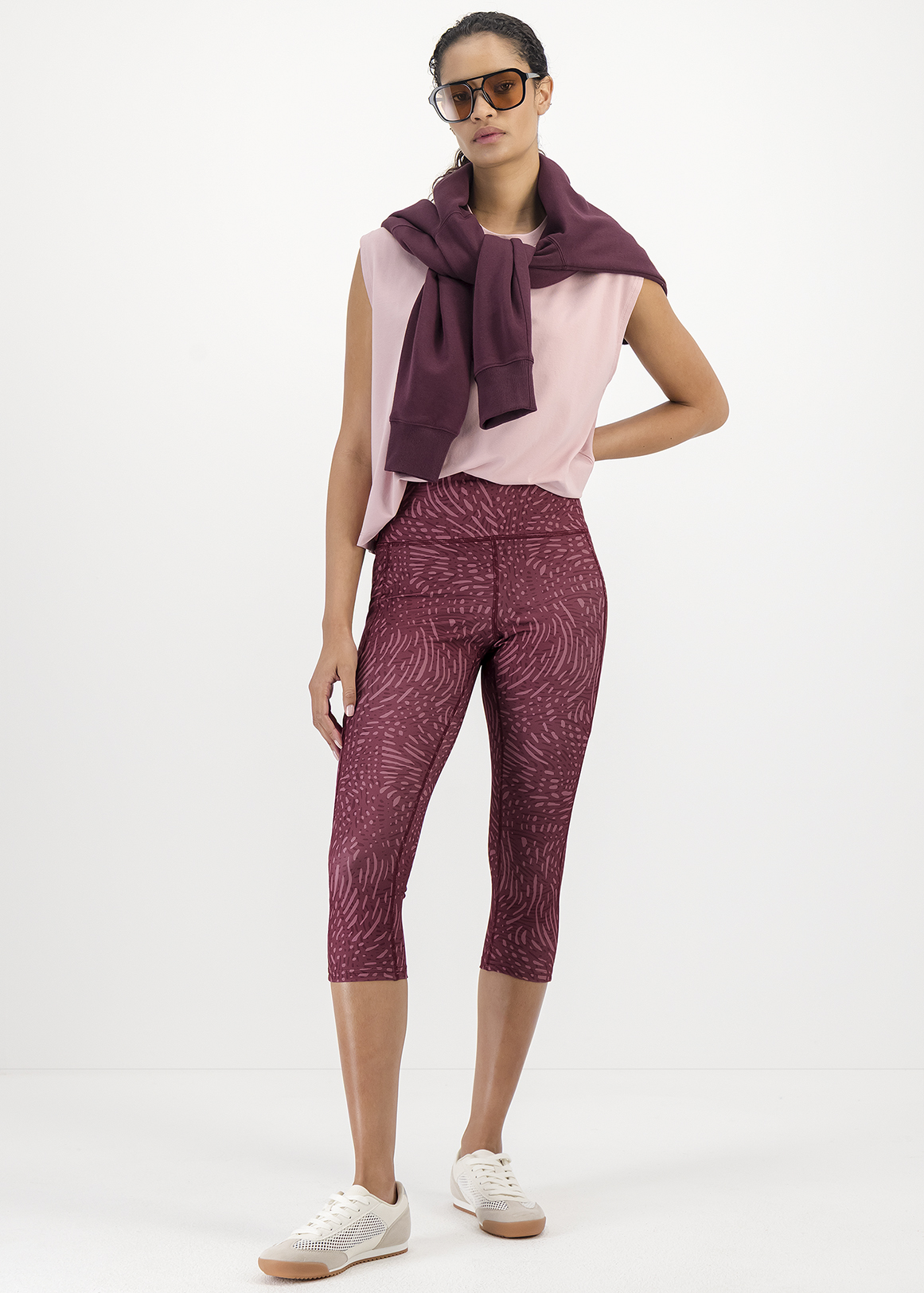 Print High Rise Cropped Leggings