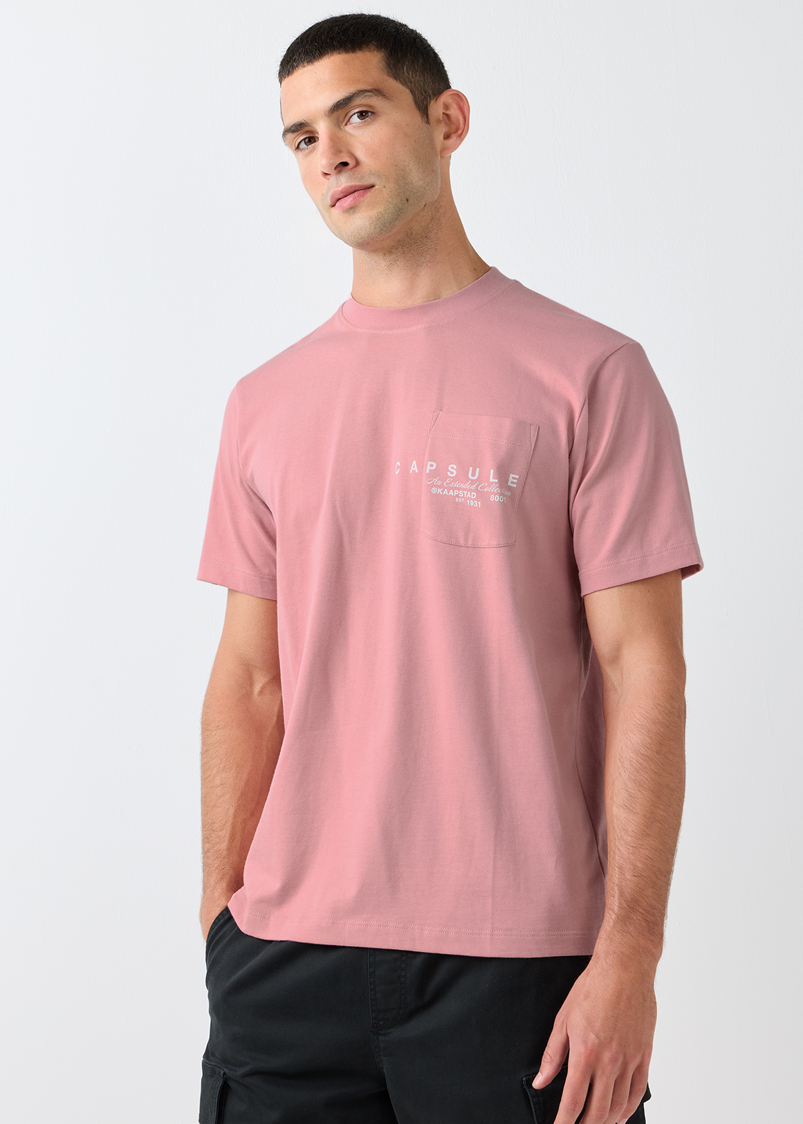 Print Pocketed Cotton T-shirt