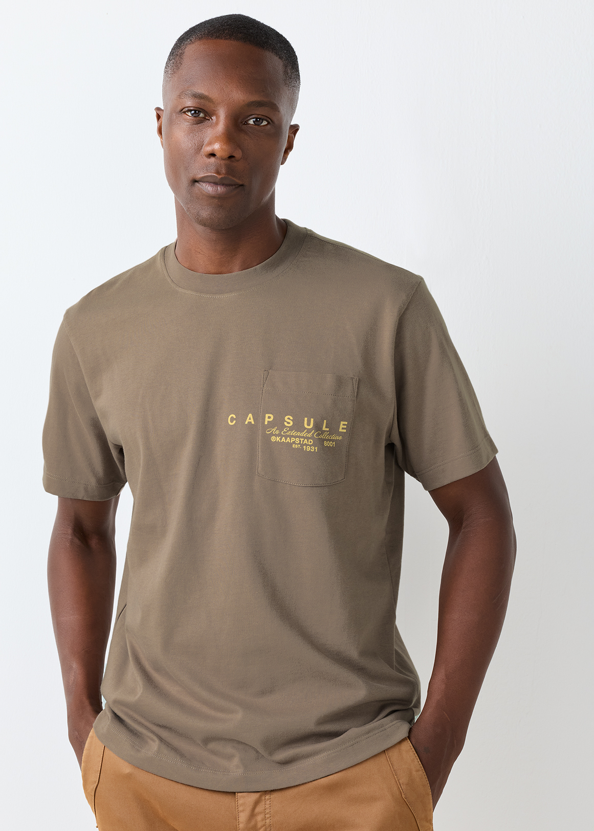 Print Pocketed Cotton T-shirt