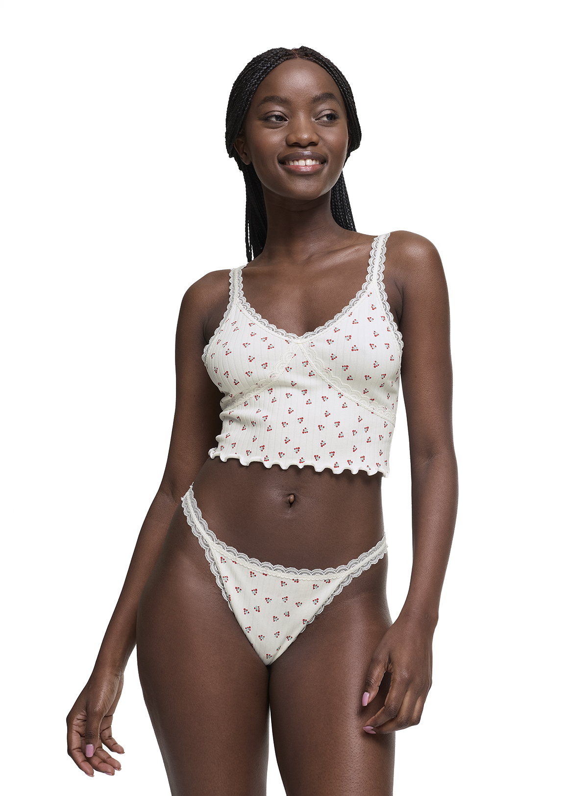 Print Pointelle Bralette