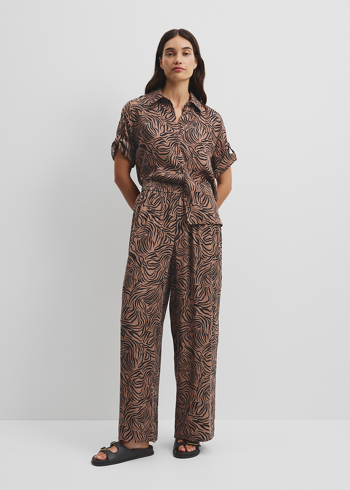 Print Pull On Cupro Pant