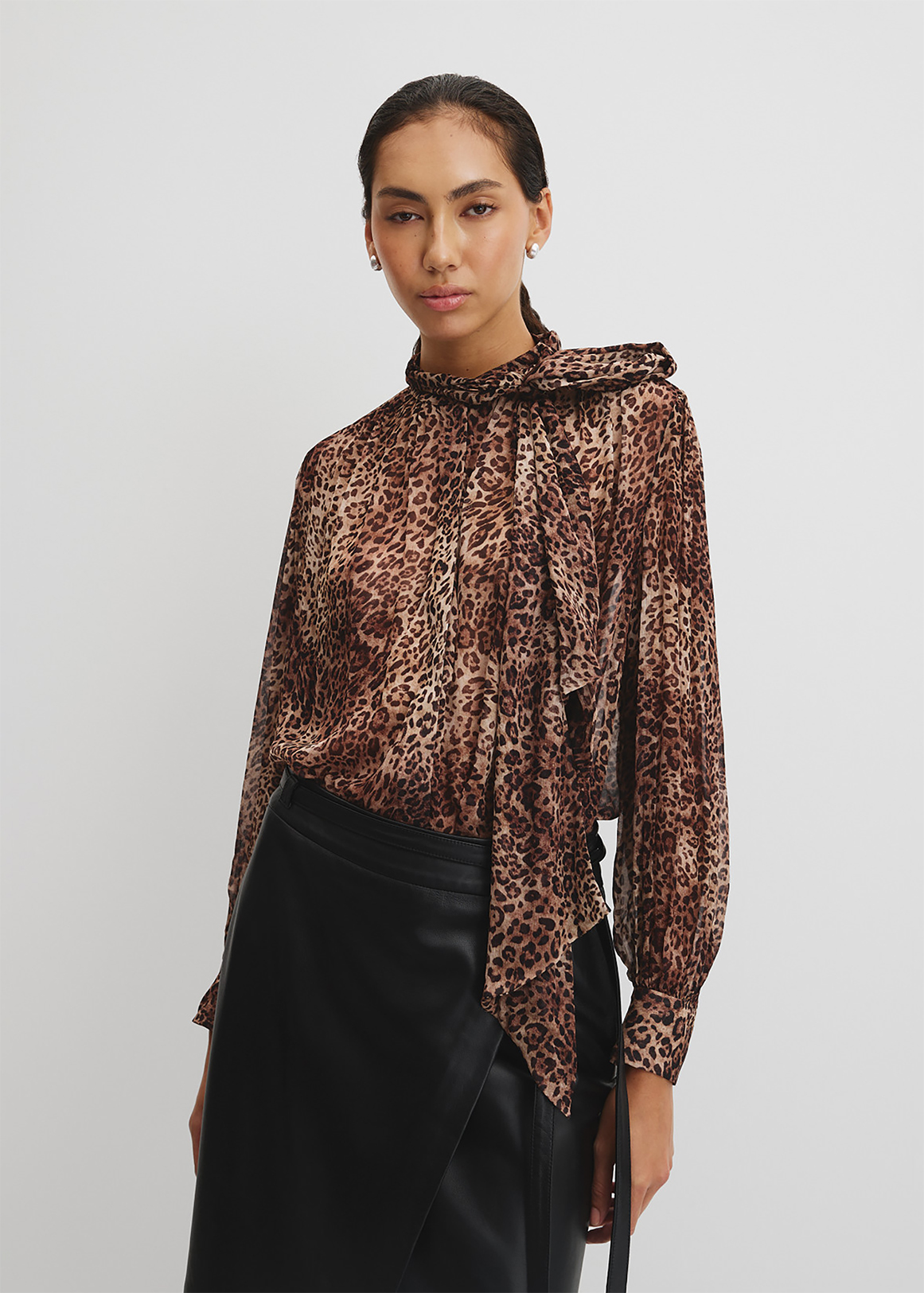 Print Pussybow Blouse