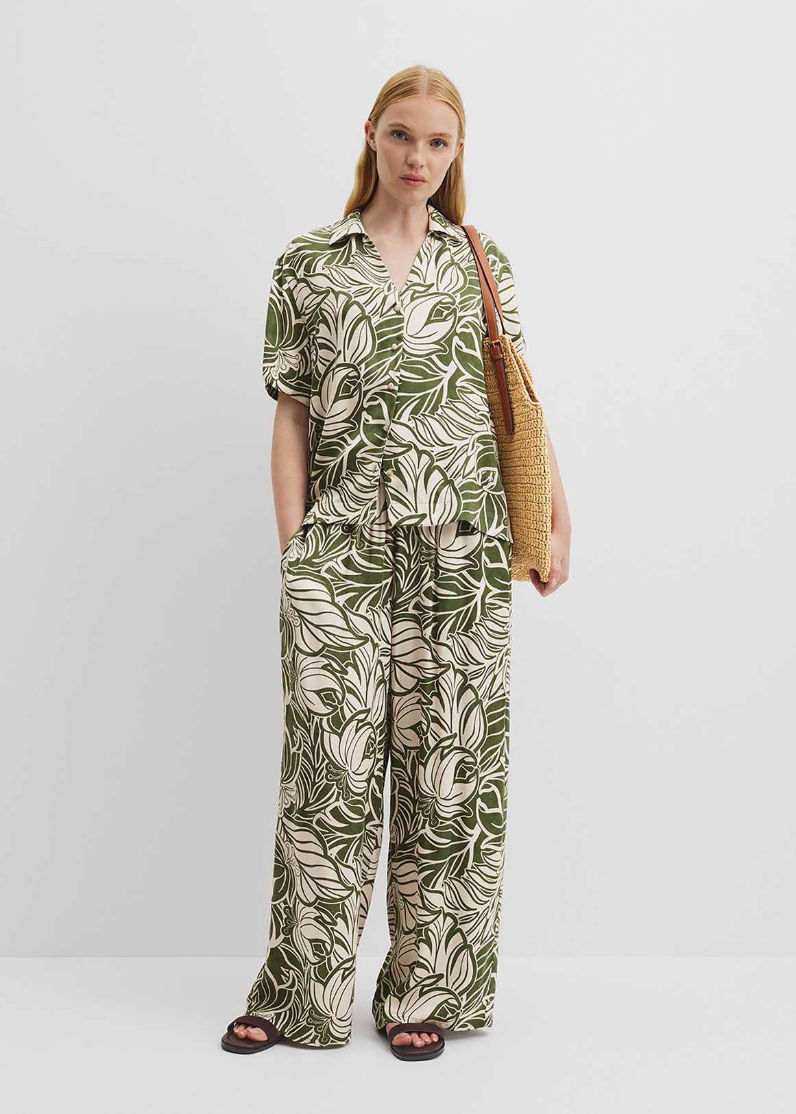 Print Short Sleeve Cupro Shirt