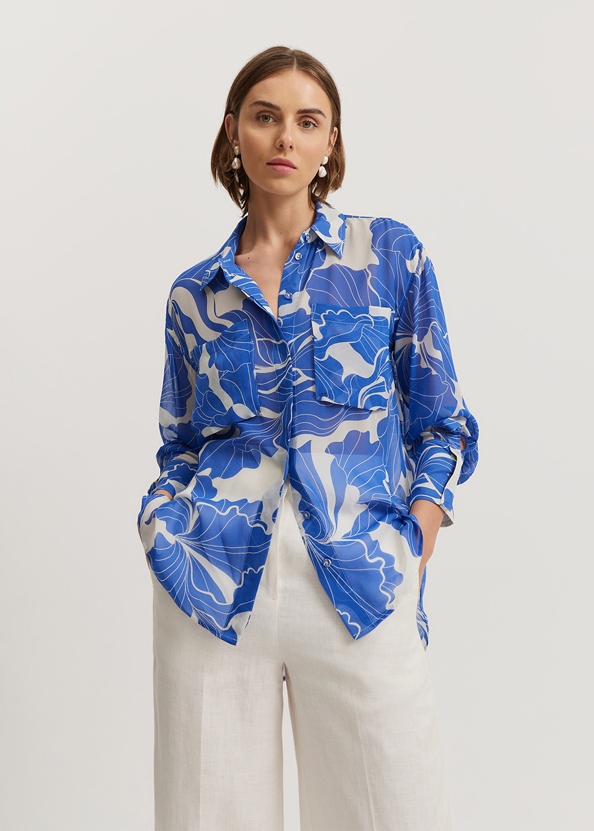 Print Silk Georgette Shirt | Woolworths.co.za