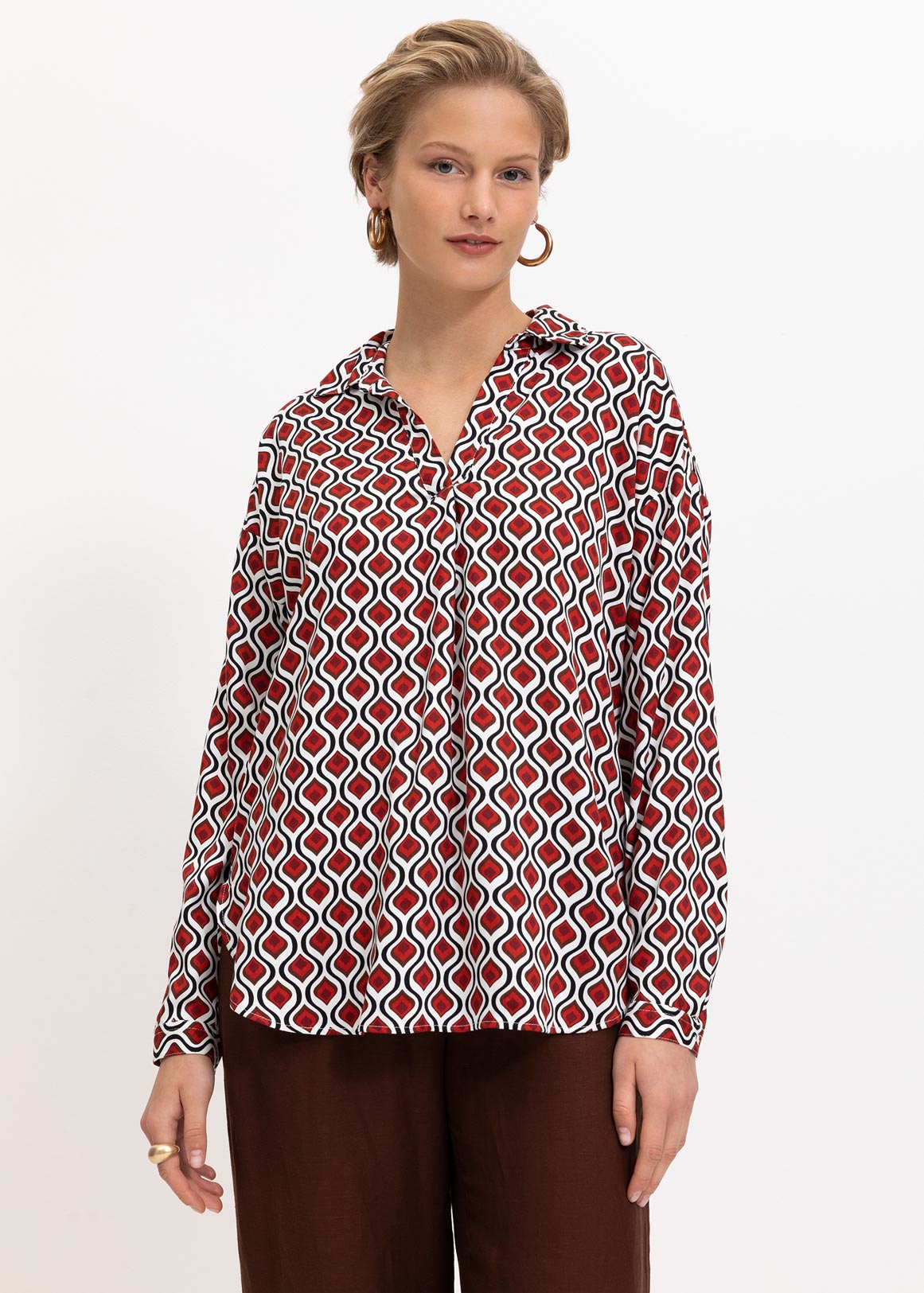 Print Split Neck Viscose Tunic | Woolworths.co.za