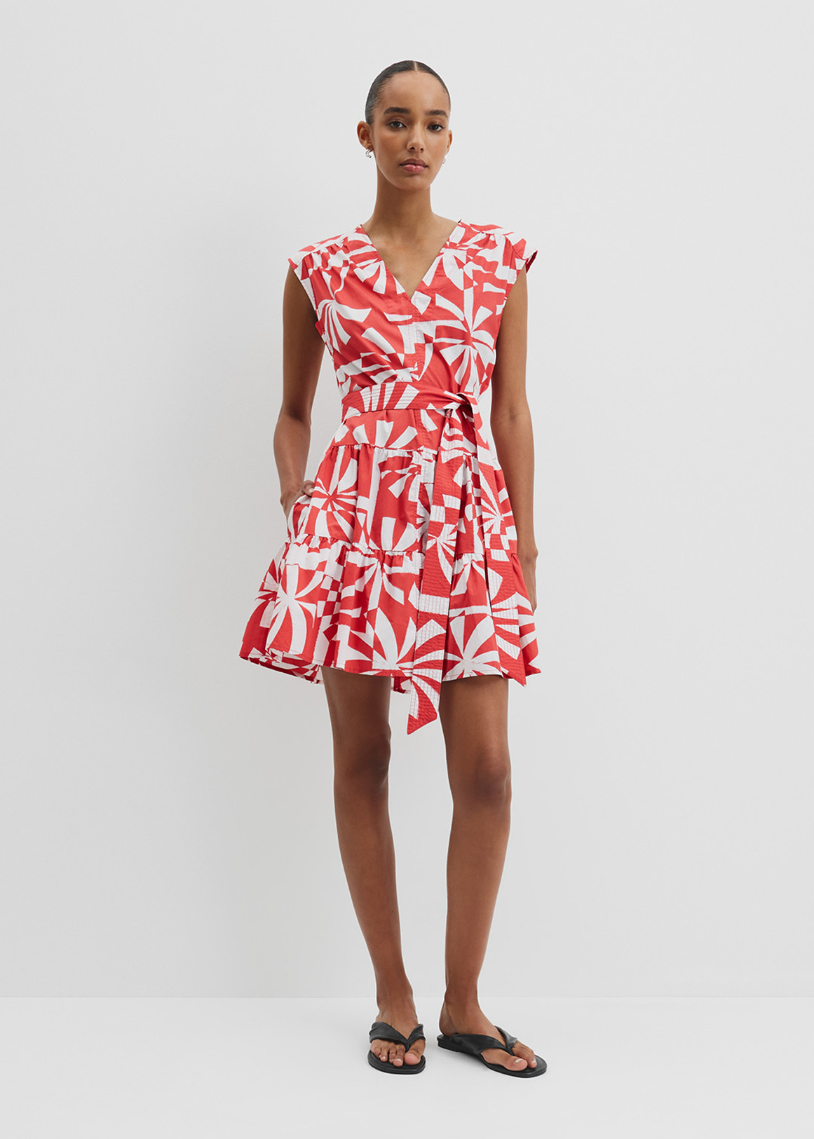 Print Tier Mini Dress