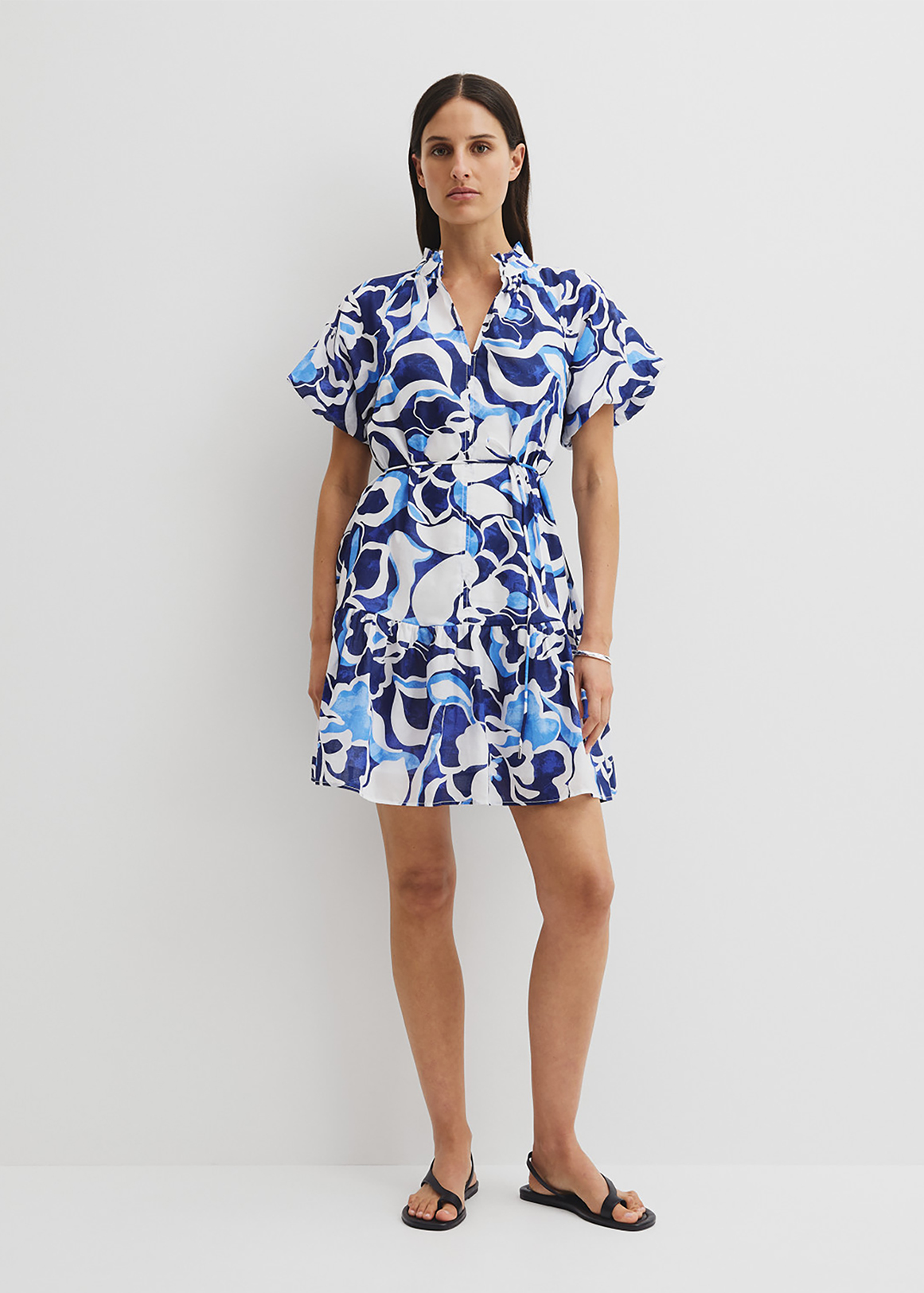 Print Tiered Mini Dress