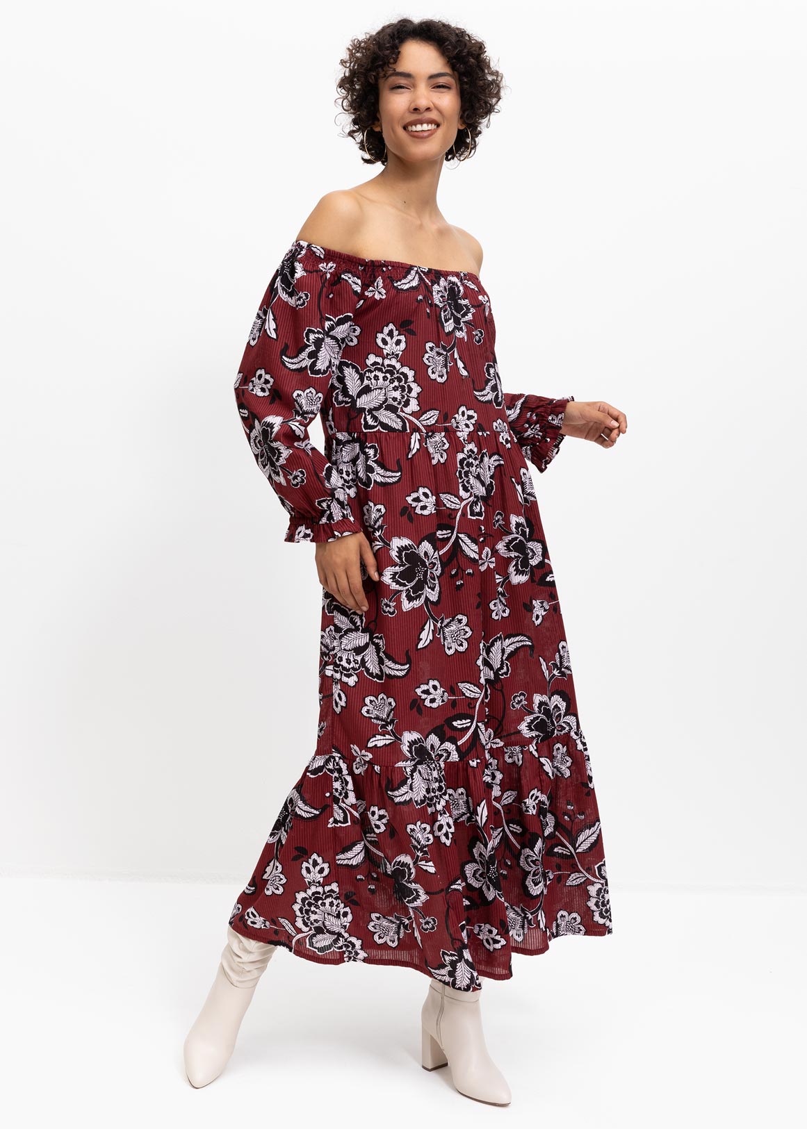 Print Tiered Off Shoulder Midi Dress Woolworths co za print-tiered-off-shoulder-midi-dress-woolworths-co-za