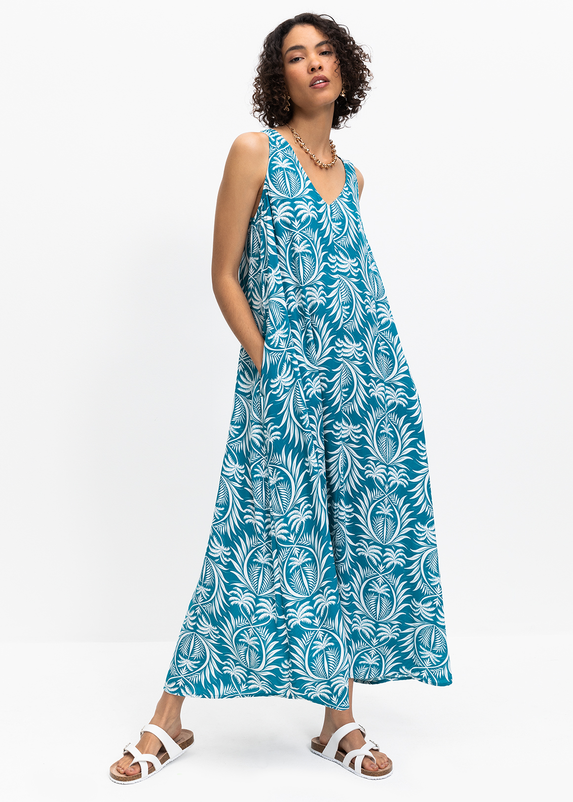 Print V-neck A-line Maxi Dress | Woolworths.co.za