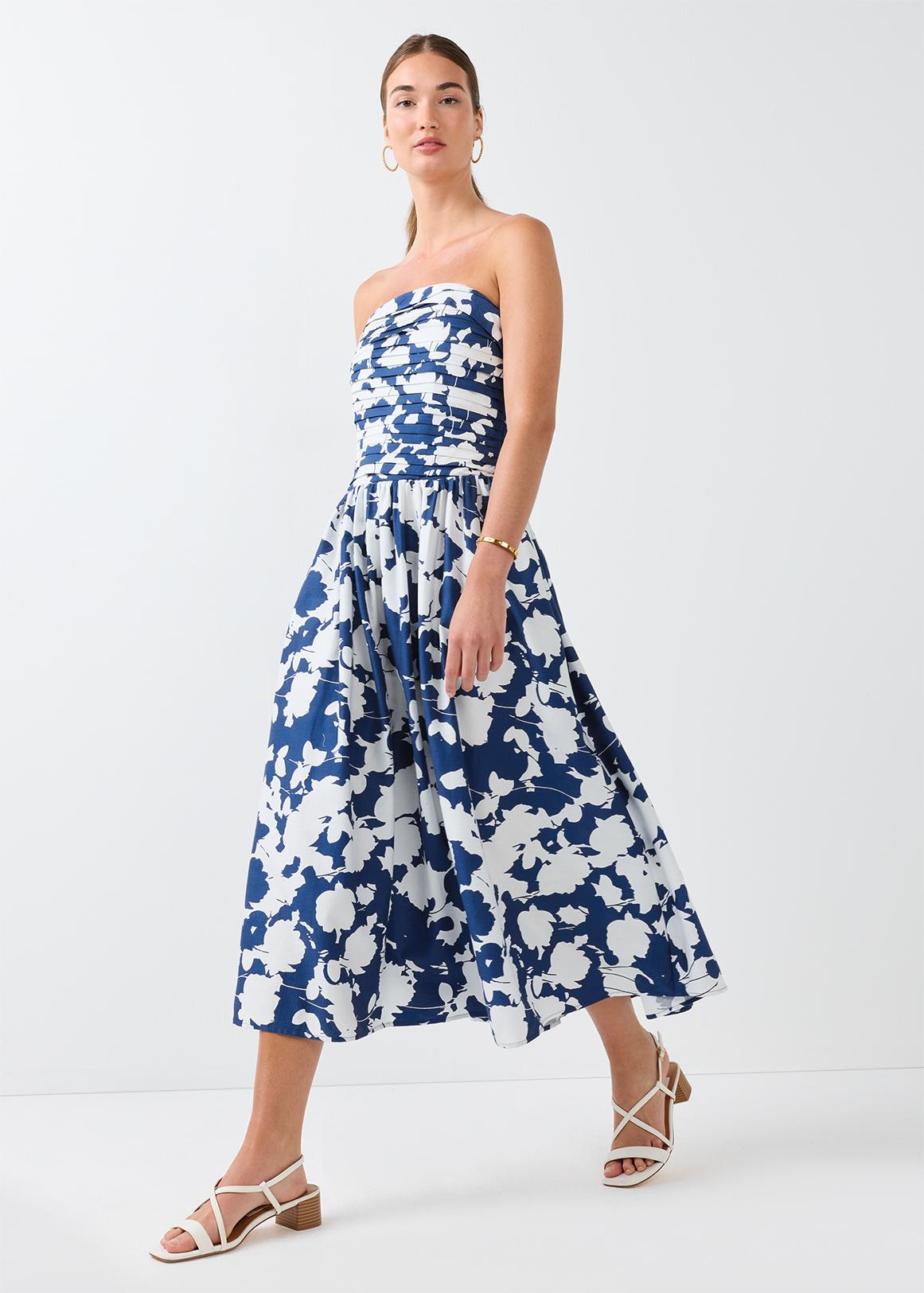 Printed Strapless Pleated Maxi Dress | Woolworths.co.za Printed Strapless Pleated Maxi Dress | Woolworths.co.za