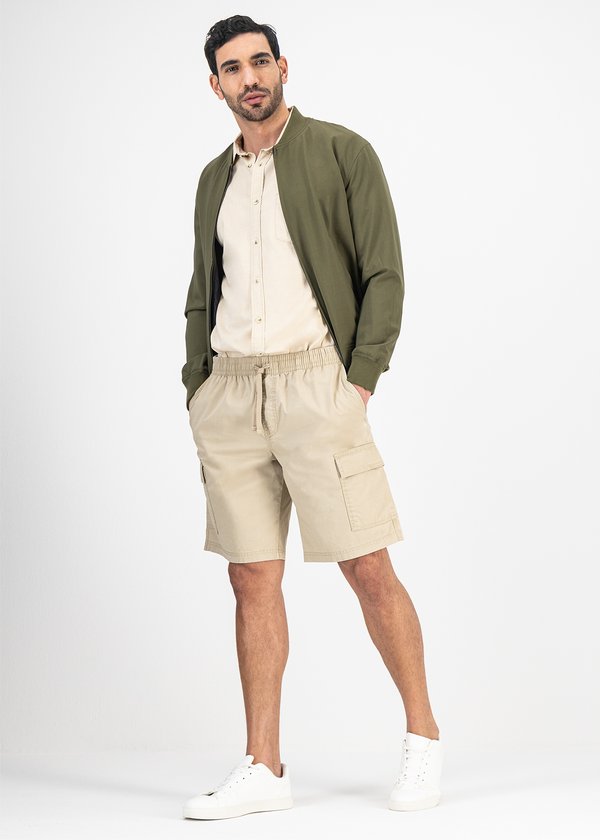 Pull-on Elasticated Twill Cargo Shorts