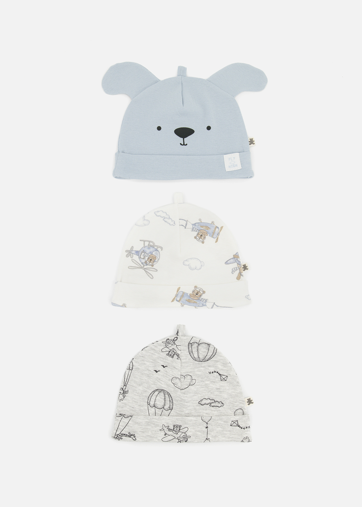 Puppy Aviator Cotton Beanies 3 Pack