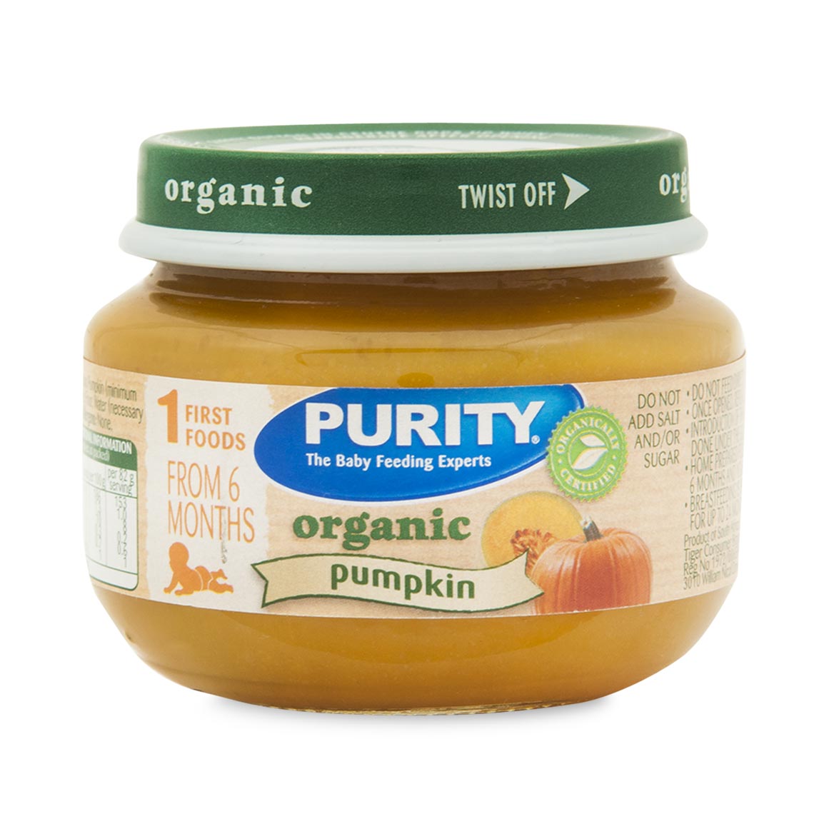 Purity Organic Pumpkin Baby Food 80 ml | Woolworths.co.za