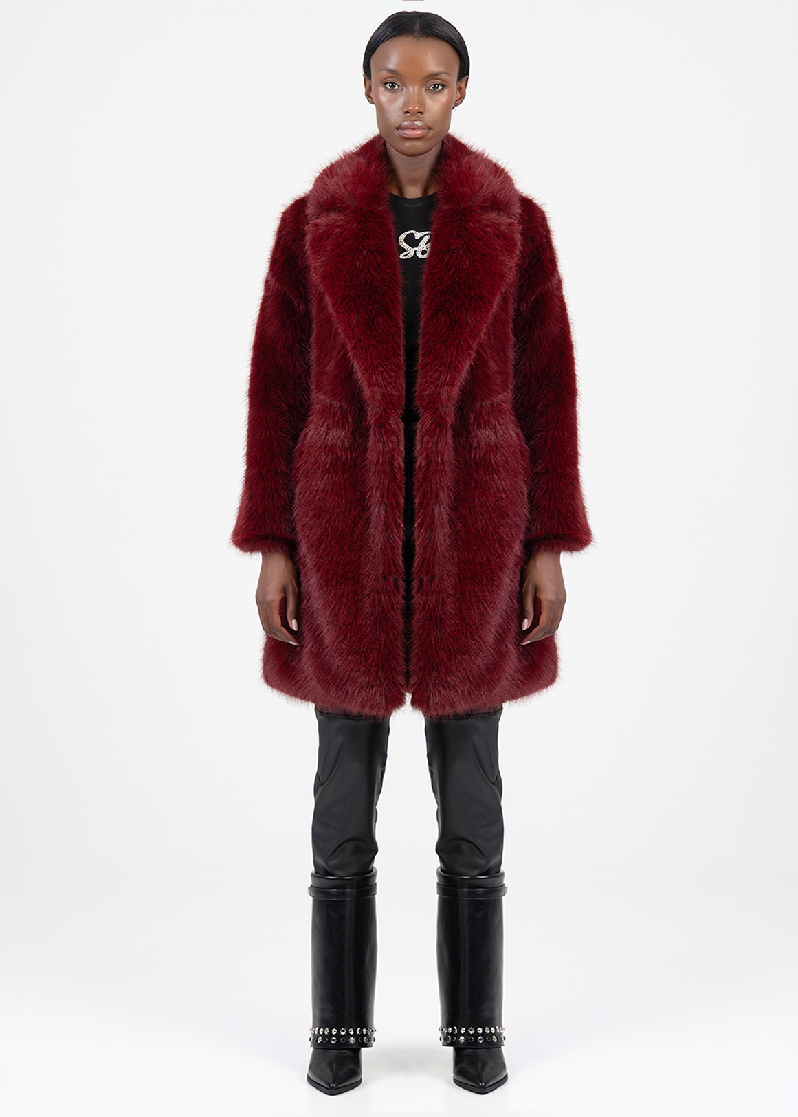 Queen of Hearts Faux Fur Coat