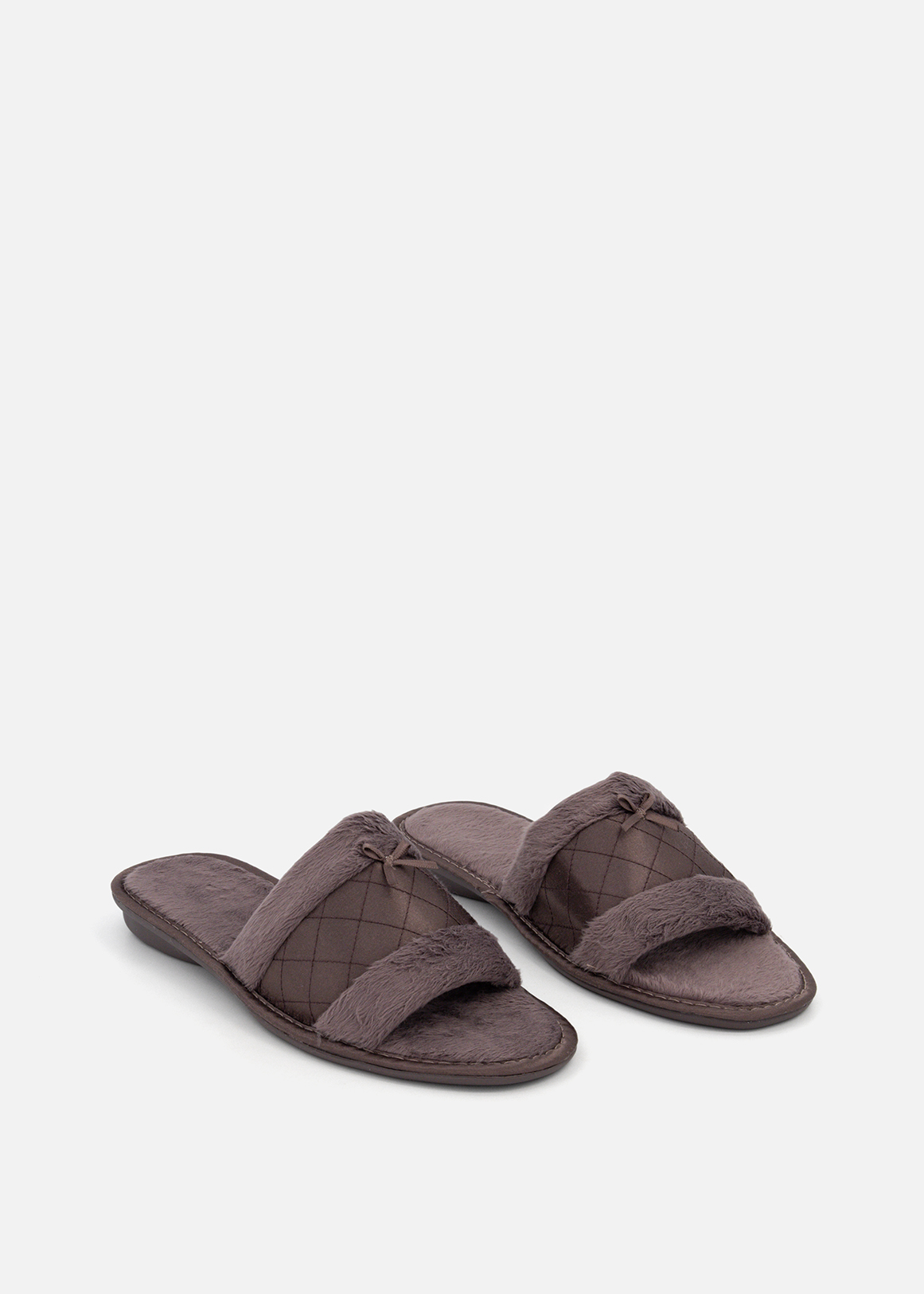 Quilted Satin Band Slippers