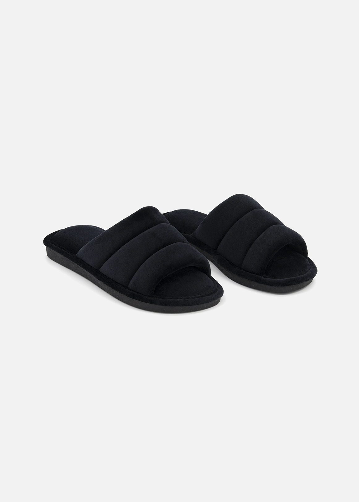 Quilted Velour Band Slippers