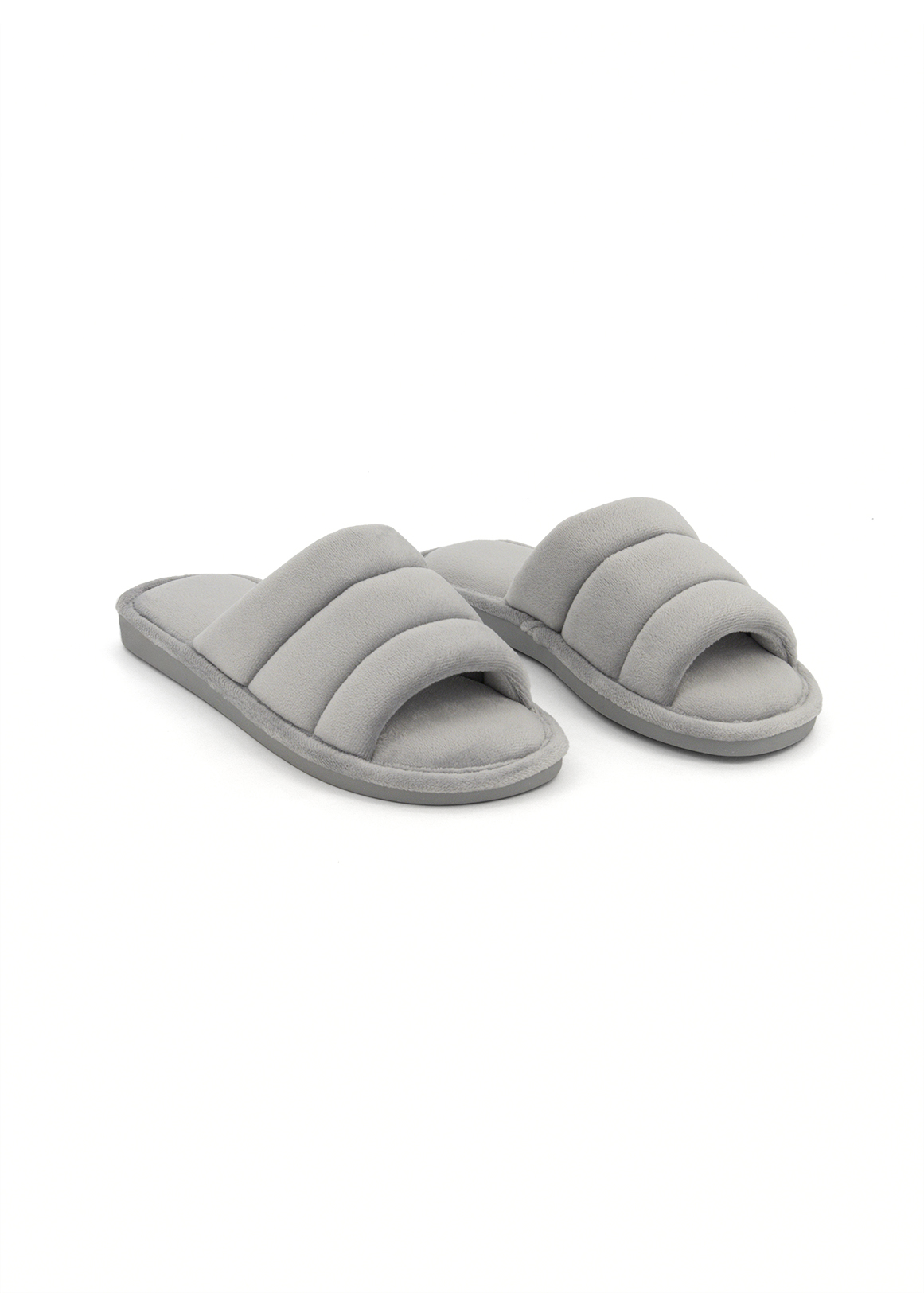 Quilted Velour Band Slippers