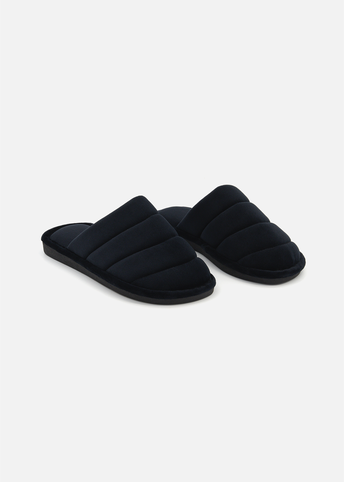 Quilted Velour Mule Slippers