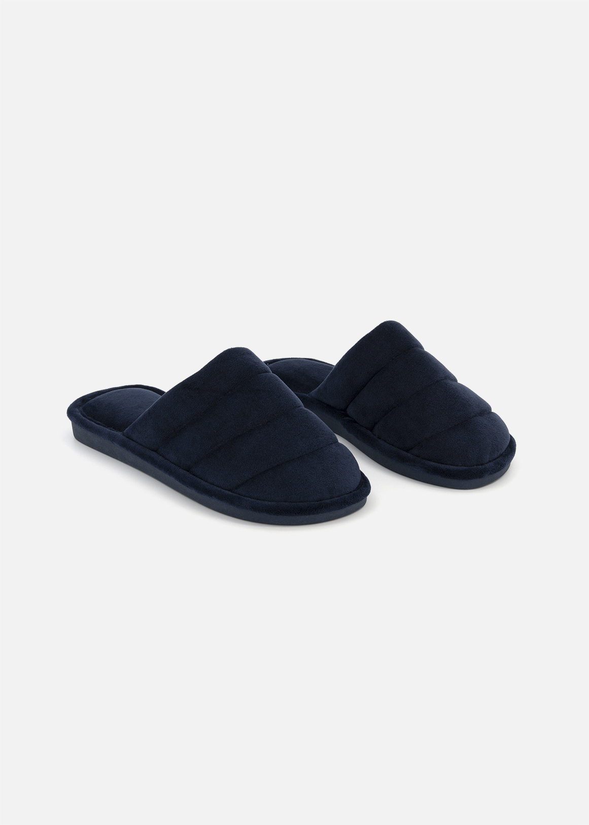 Quilted Velour Mule Slippers