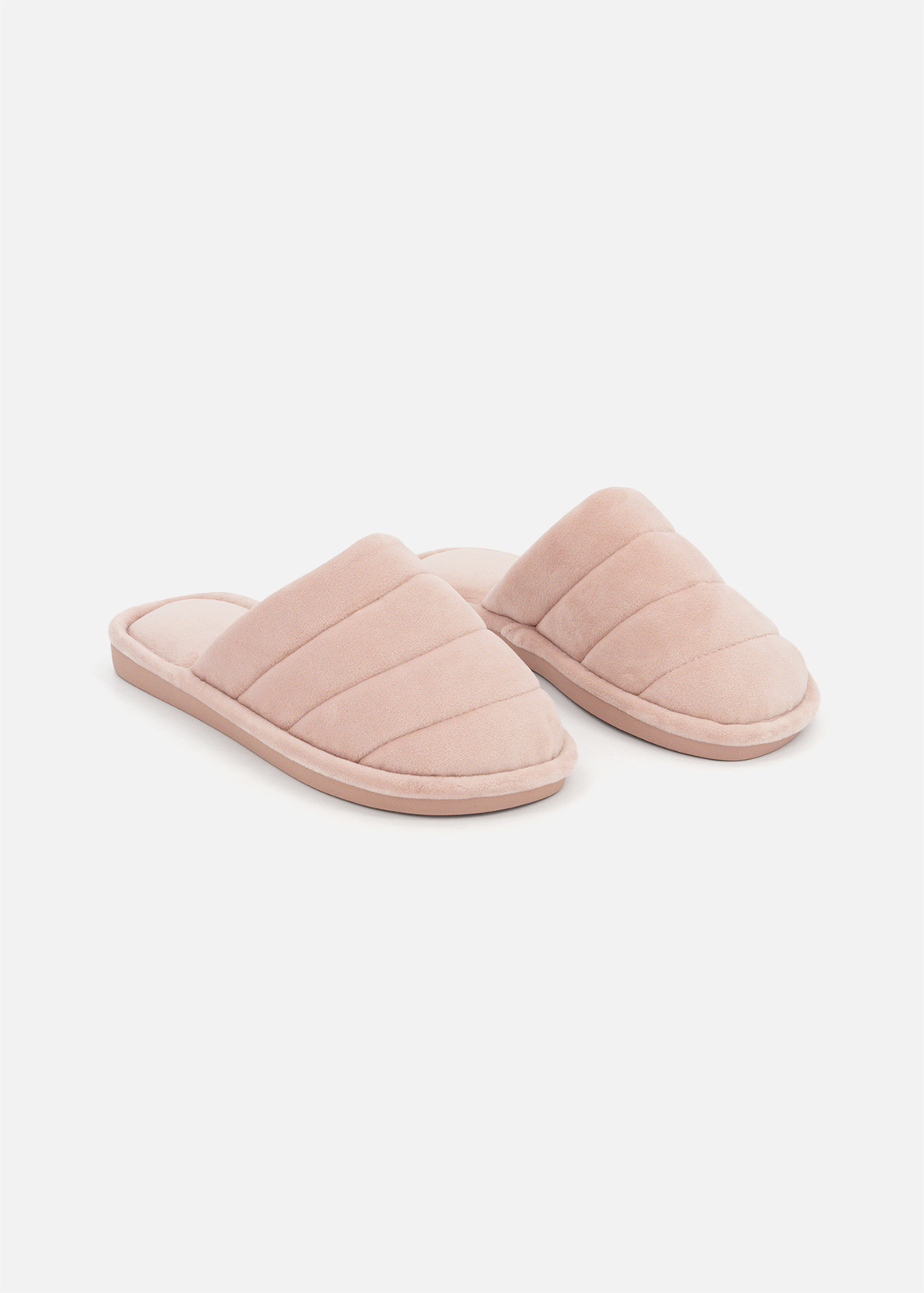 Quilted Velour Mule Slippers