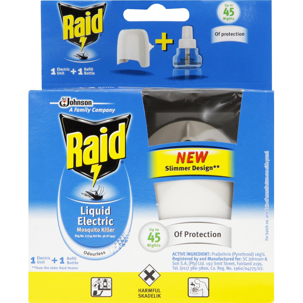 Raid Liquid Raid Electric Unit and Odourless Liquid Mosquito Killer Refill 2 pcs ...