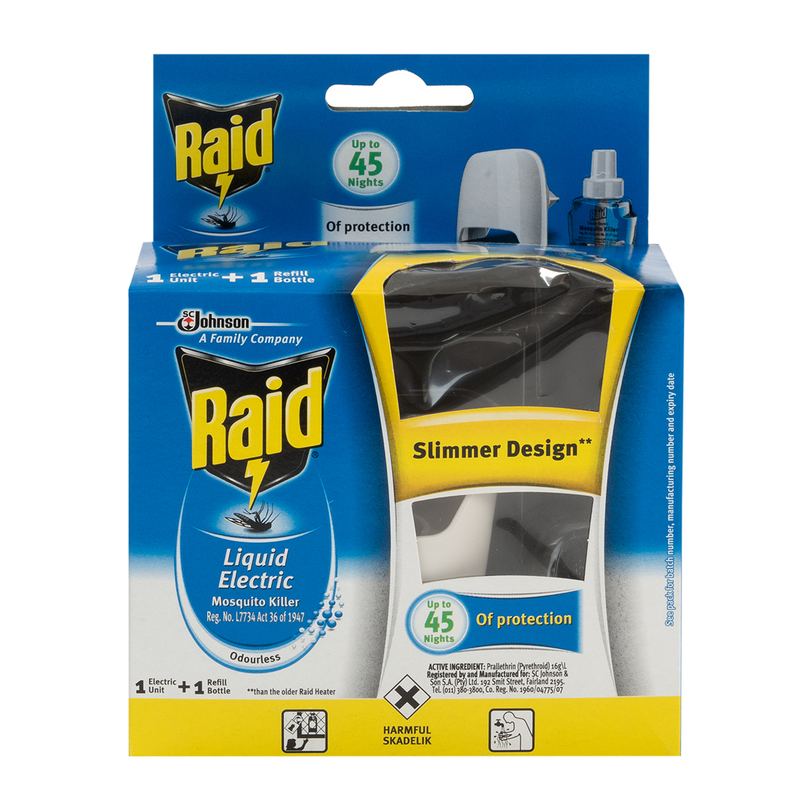 Raid Liquid Raid Electric Unit and Odourless Liquid Mosquito Killer Refill 2 pcs ...