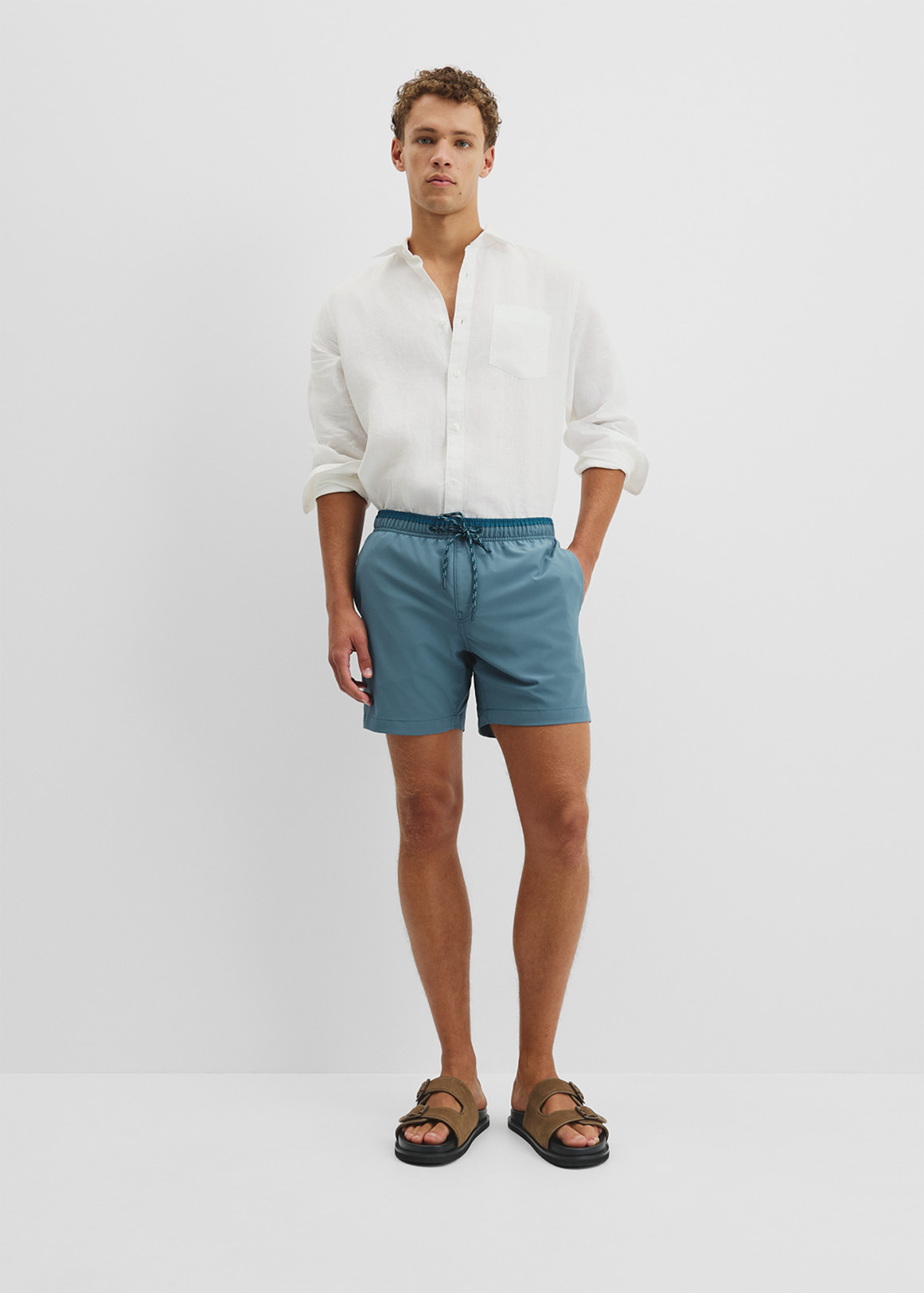 Recycled Polyester Blend Contrast Swim Short
