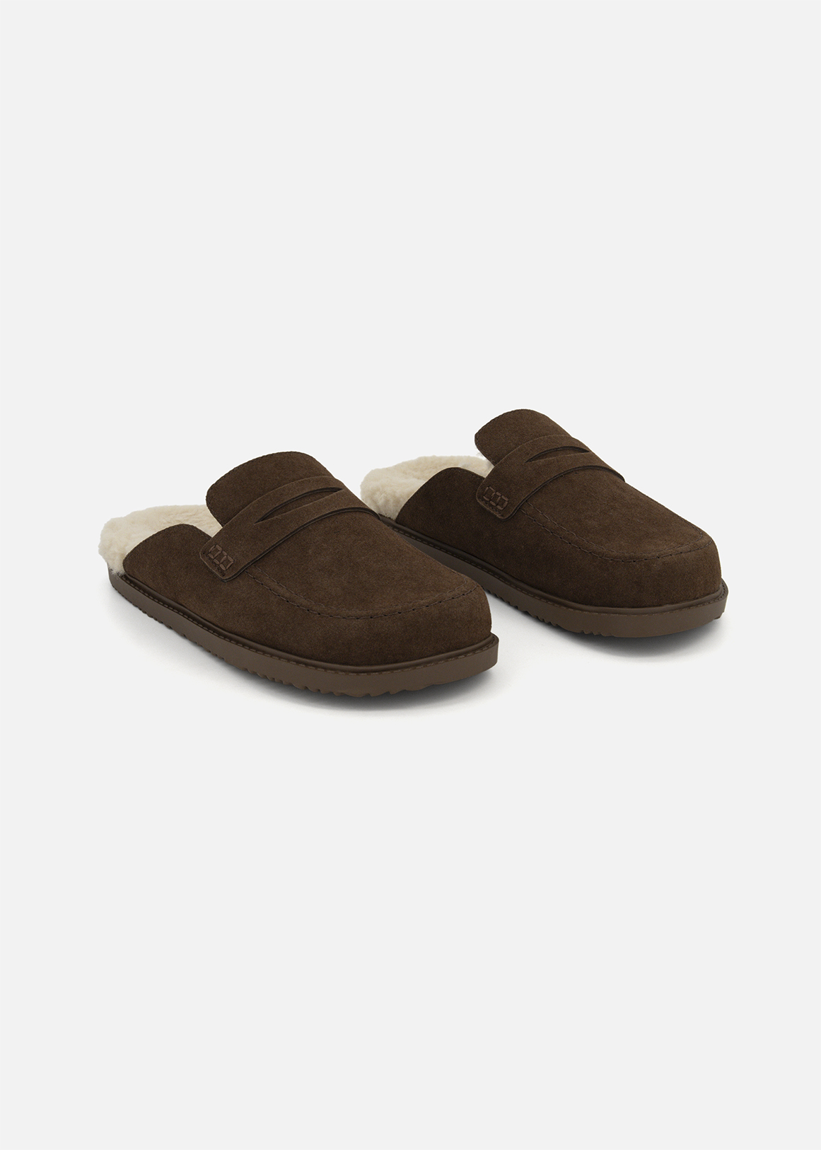 Recycled Suede Blend Mule Slippers
